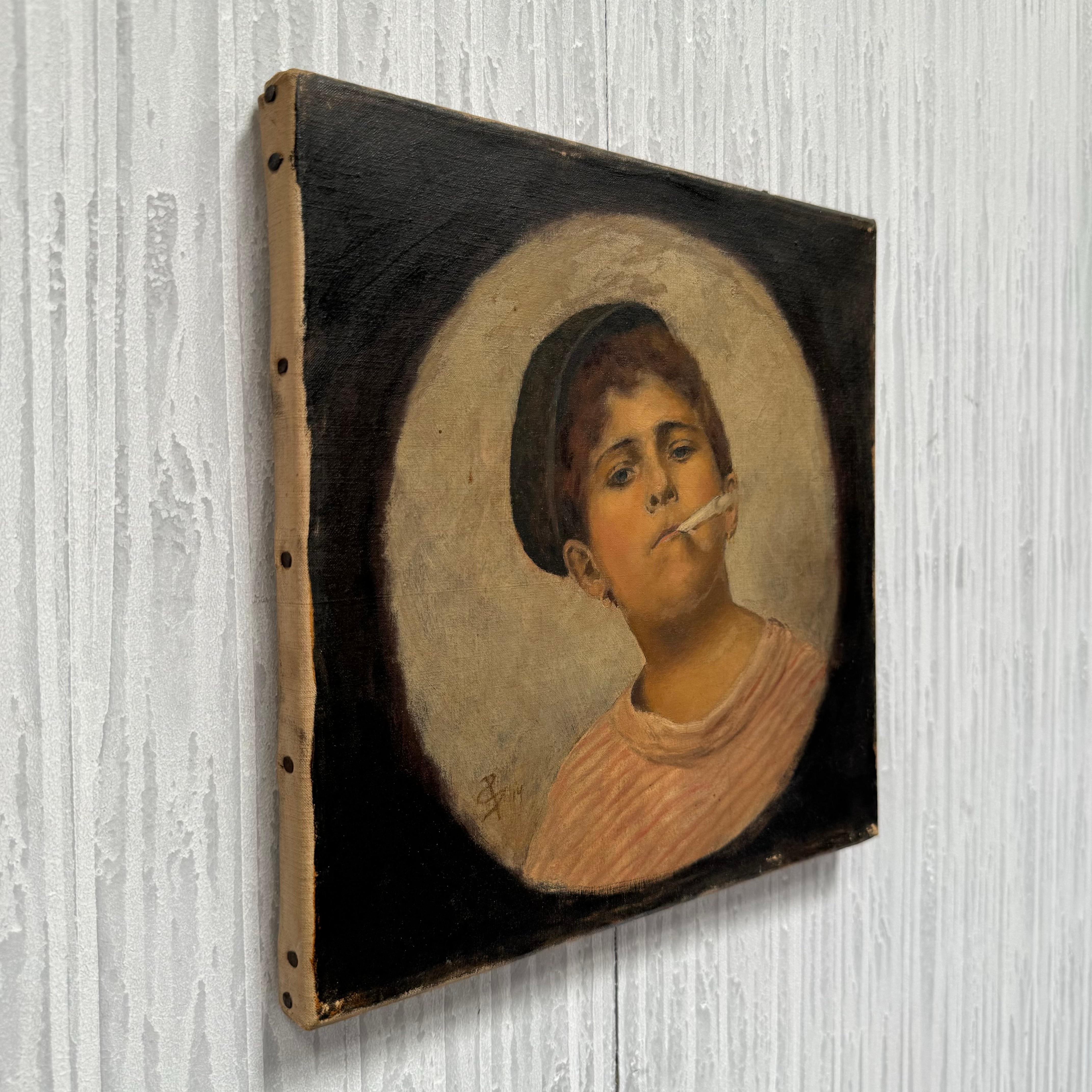 Canvas Jean Paul Gaultier Inspired Portrait Painting For Sale