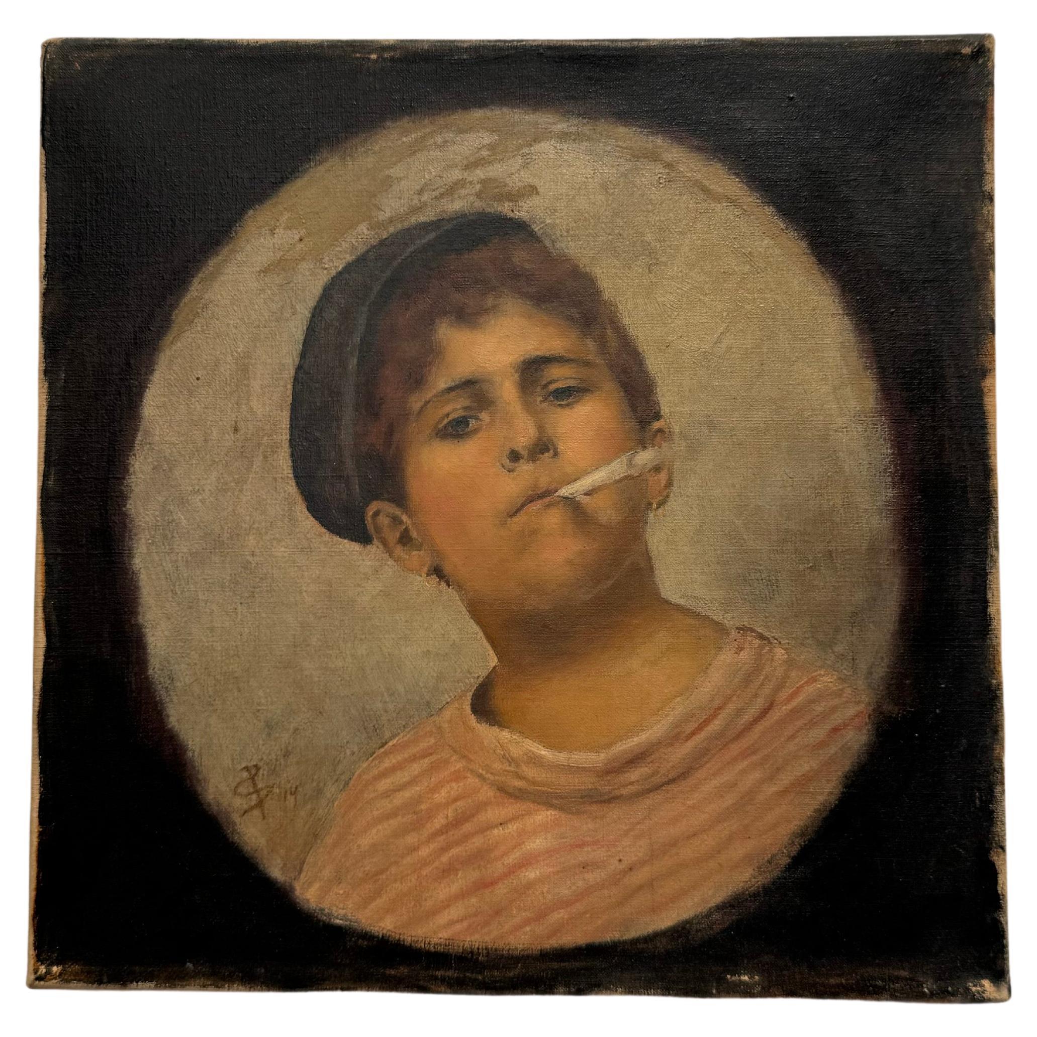 Jean Paul Gaultier Inspired Portrait Painting For Sale
