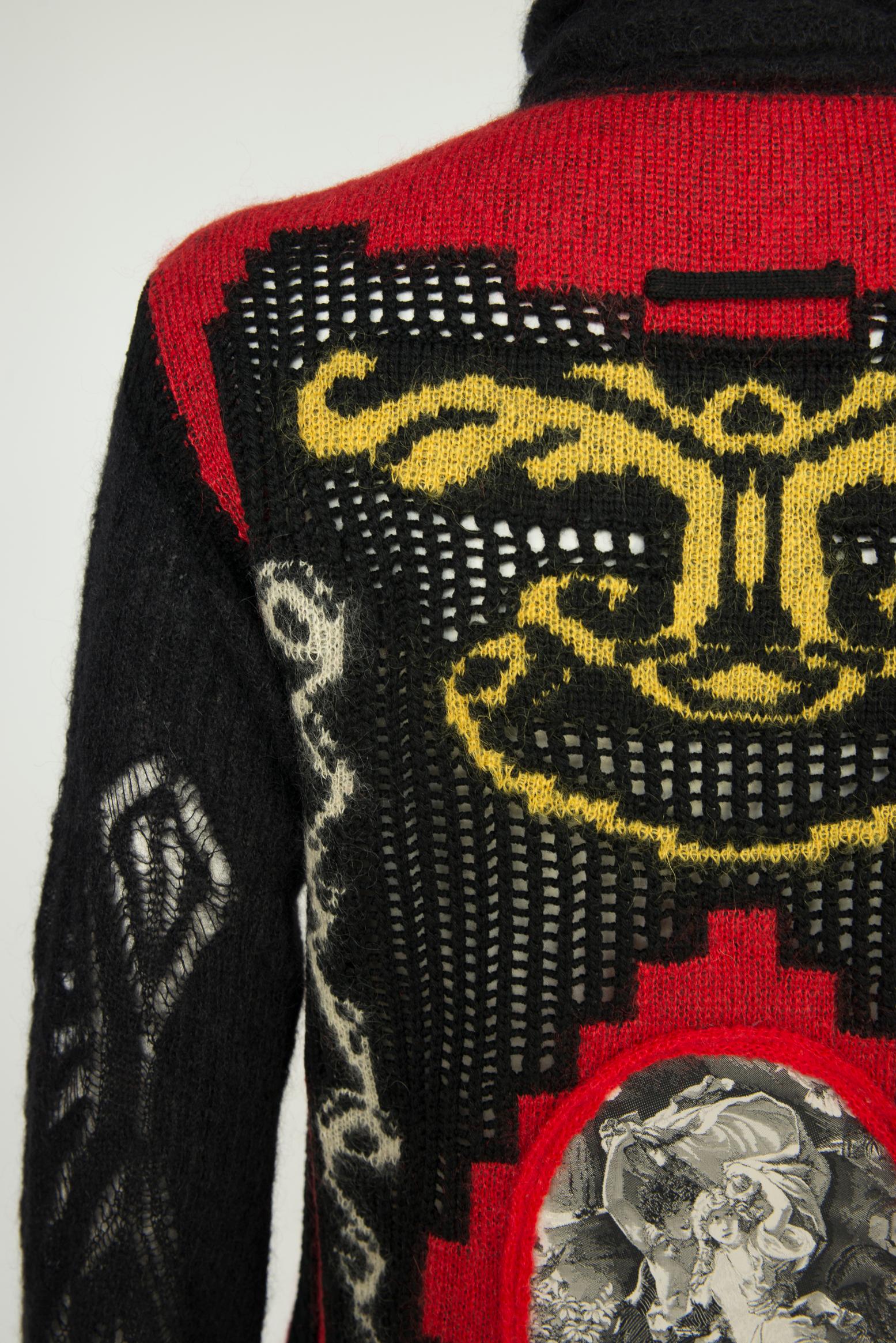 Jean Paul Gaultier Intarsia Crochet- Knitted Wool Sweater Cardigan, F/W2007 6