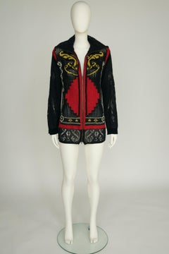 Jean Paul Gaultier Intarsia Crochet- Knitted Wool Sweater Cardigan, F/W2007