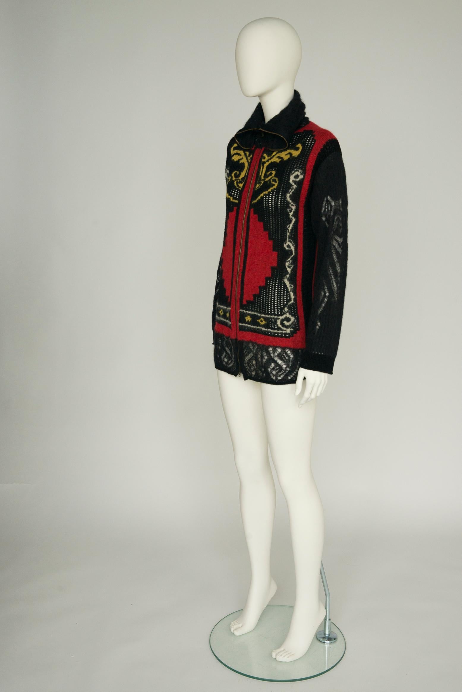 Jean Paul Gaultier Intarsia Crochet- Knitted Wool Sweater Cardigan, F/W2007 1