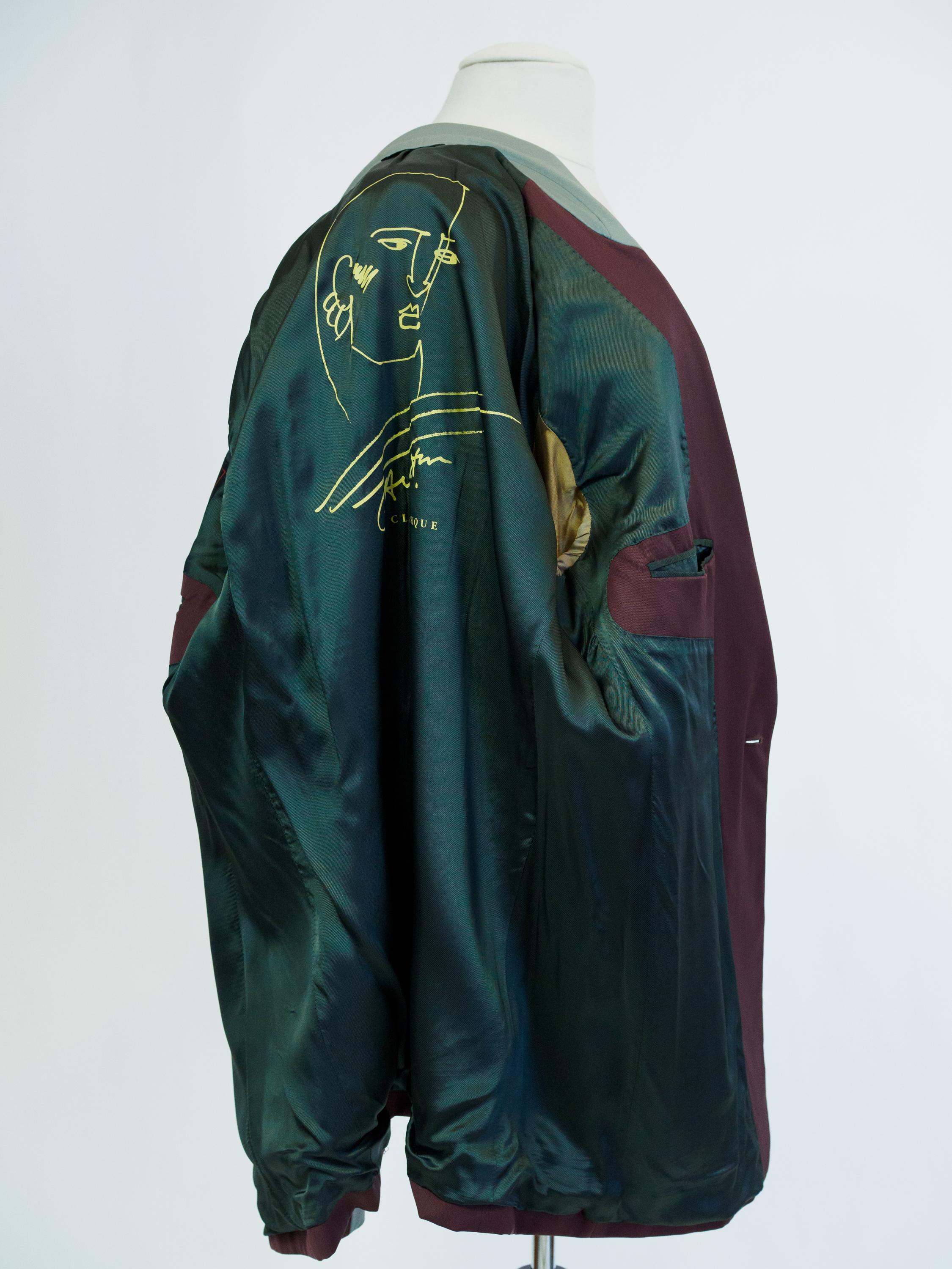 Jean-Paul Gaultier Jacket model 1057 with Cocteau-type effigy Circa 1995 For Sale 9