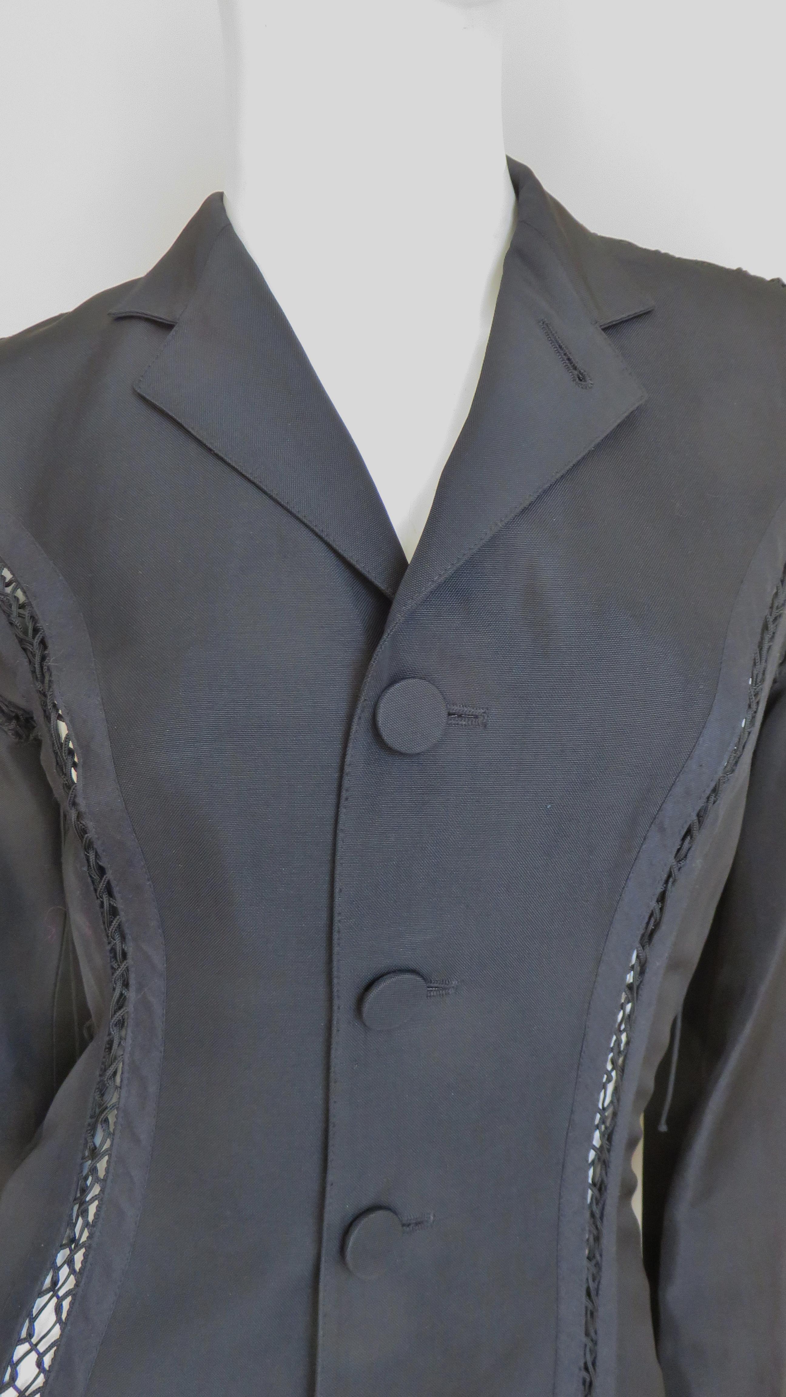 Black Jean Paul Gaultier Lace up Jacket For Sale