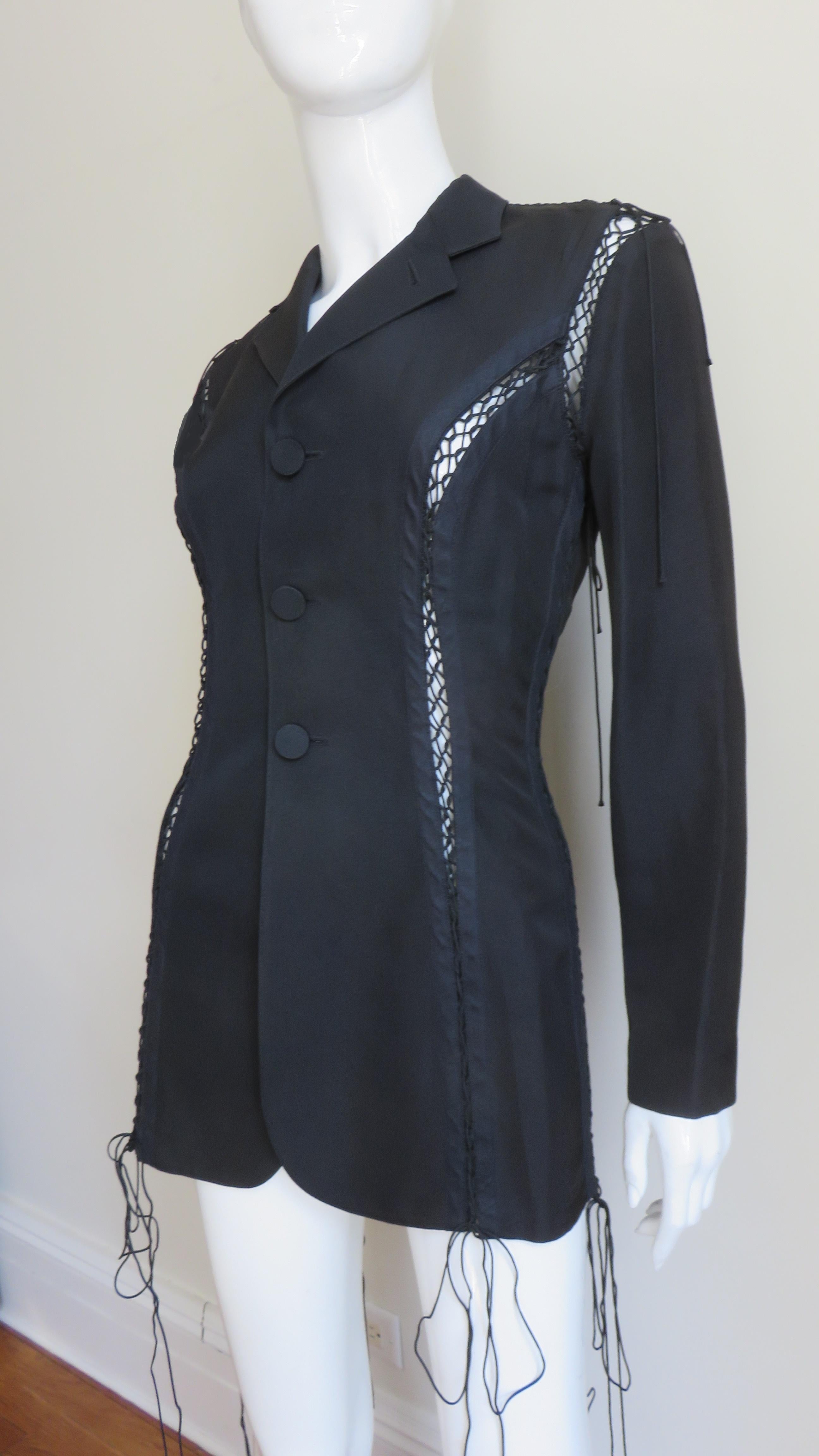 Jean Paul Gaultier Lace up Jacket In Excellent Condition For Sale In Water Mill, NY
