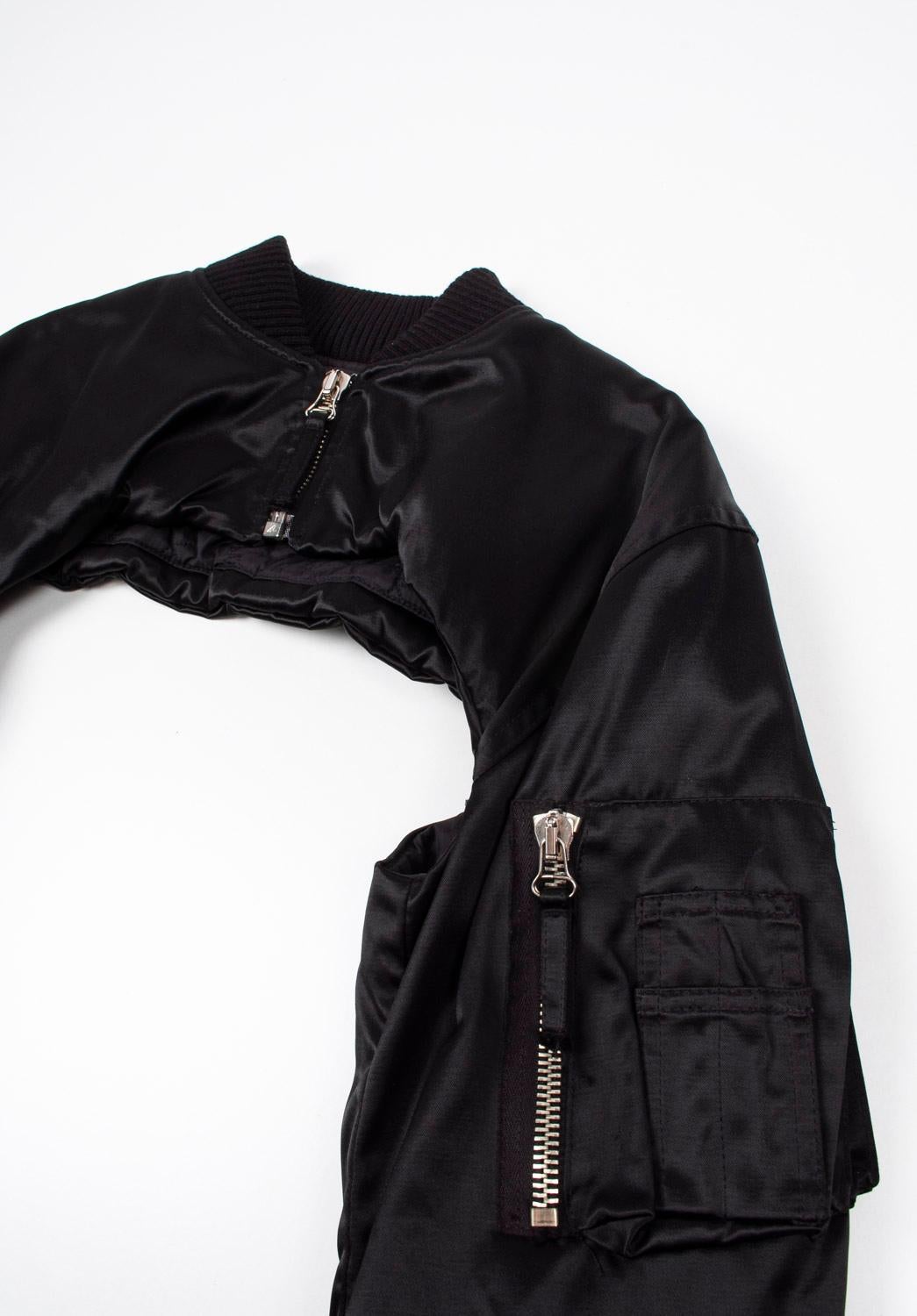 Check my other listings. Have many more designer clothes for sale. Open to any offers.
Item for sale is 100% genuine Jean Paul Gaultier bomber Women Jacket, VIPE0
Color: black
(An actual color may a bit vary due to individual computer screen