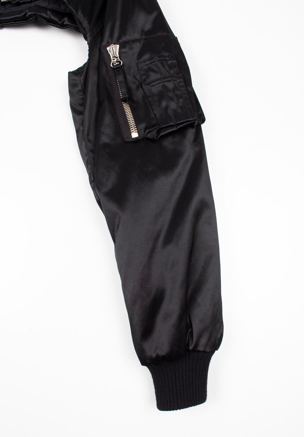 Black Jean Paul Gaultier Jacket Women Bomber Unisex Cutout Size ITA46/Medium For Sale