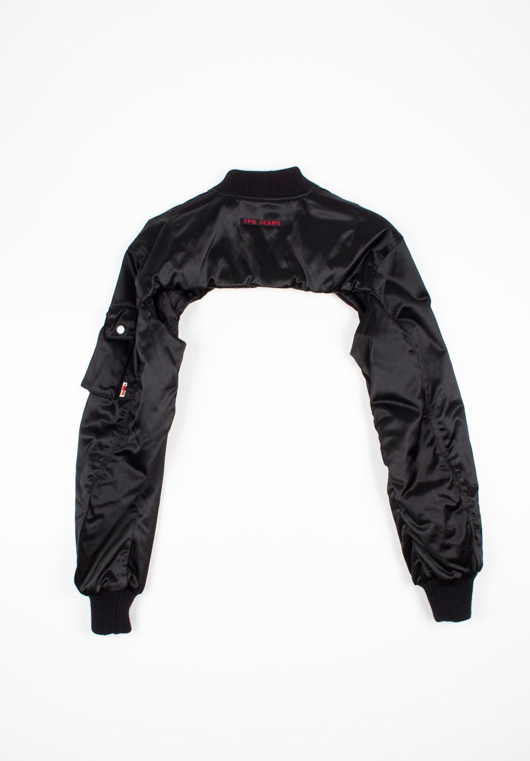 Jean Paul Gaultier Jacket Women Bomber Unisex Cutout Size ITA46/Medium In Excellent Condition For Sale In Kaunas, LT