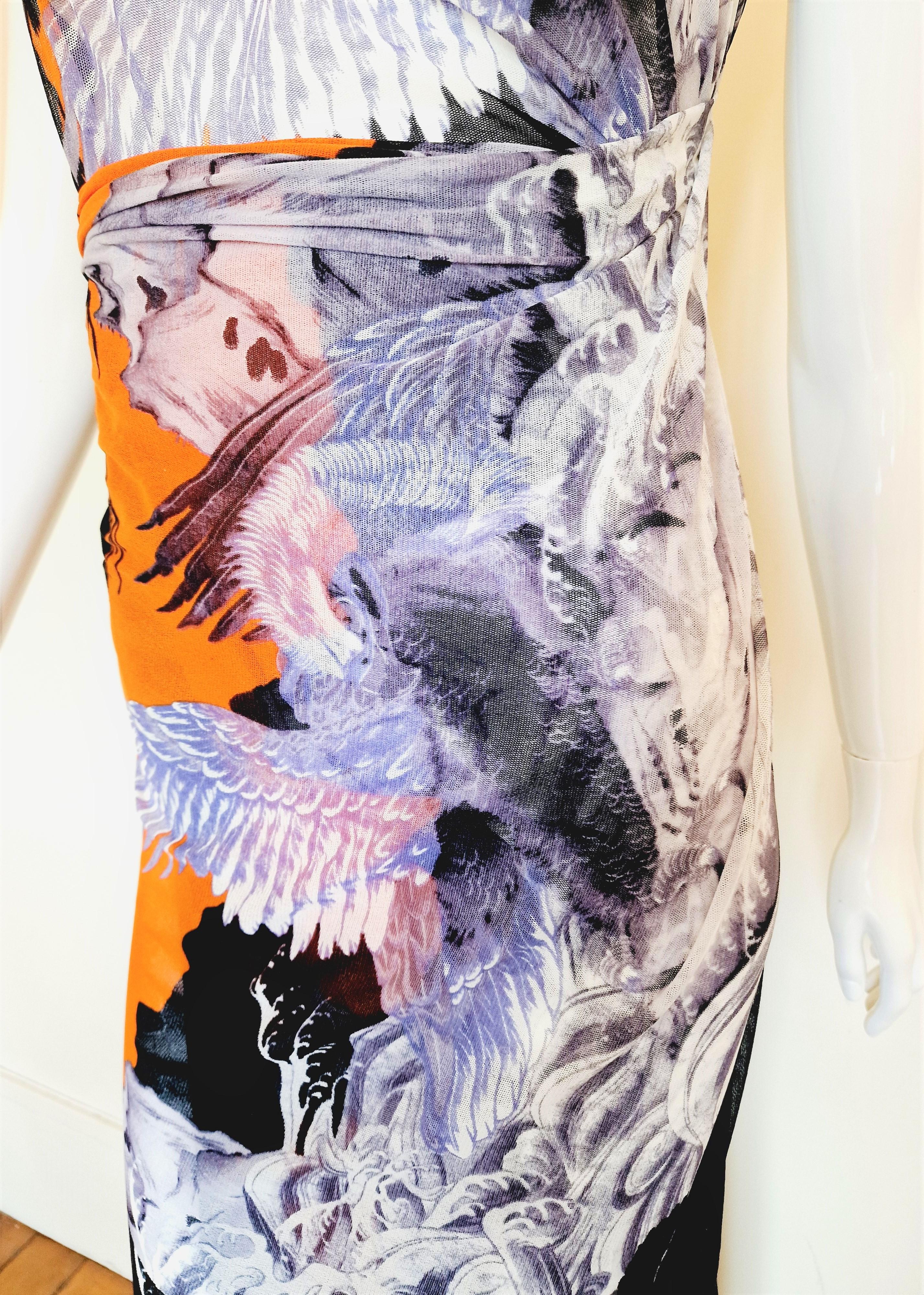 Jean Paul Gaultier Japanese Golden Eagle Koi Fish Mesh Beach Pareo Top Dress For Sale 7