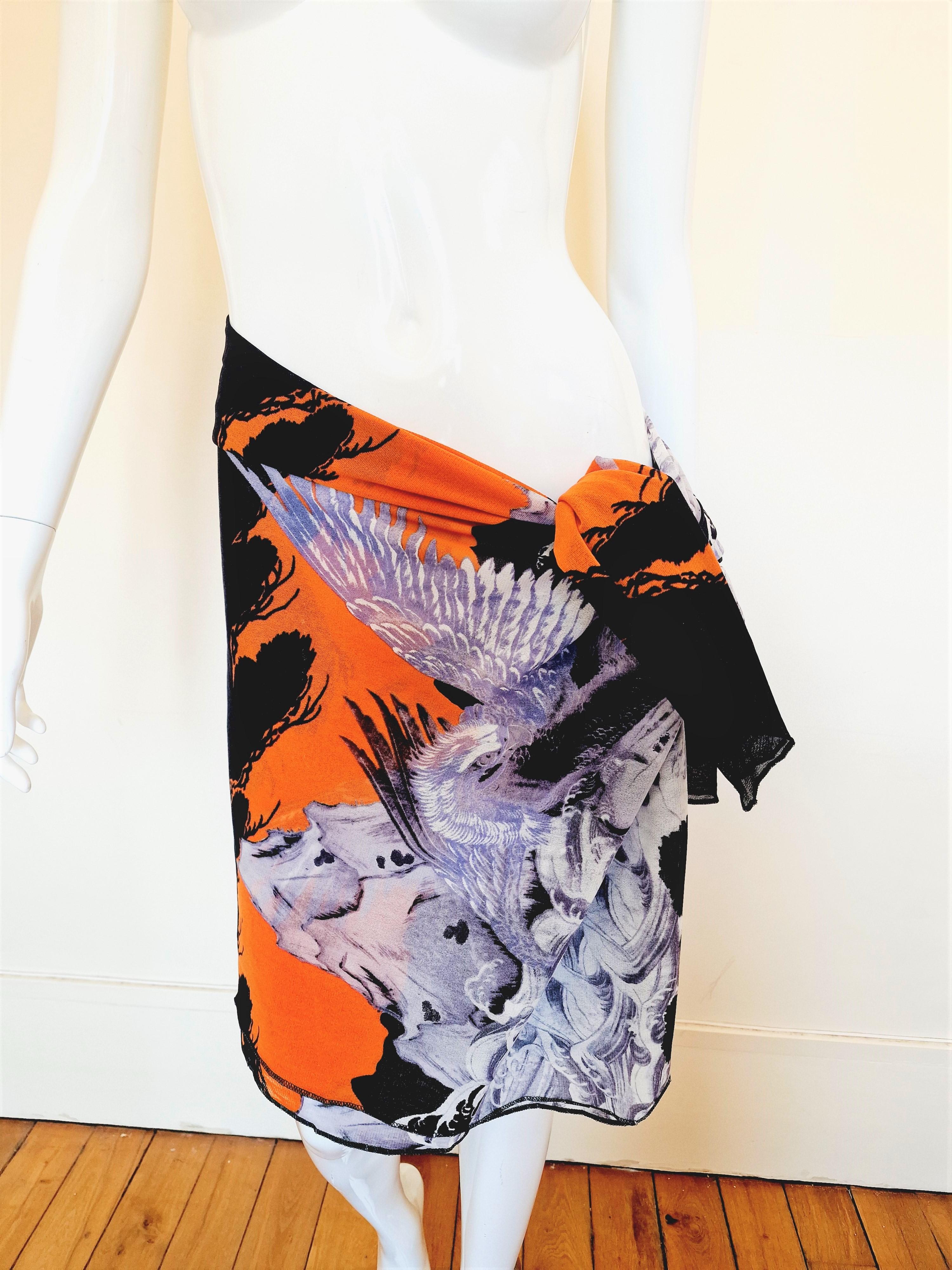 Jean Paul Gaultier - Robe de plage Pareo en maille d'aigle doré japonais et de poissons koï en vente 9