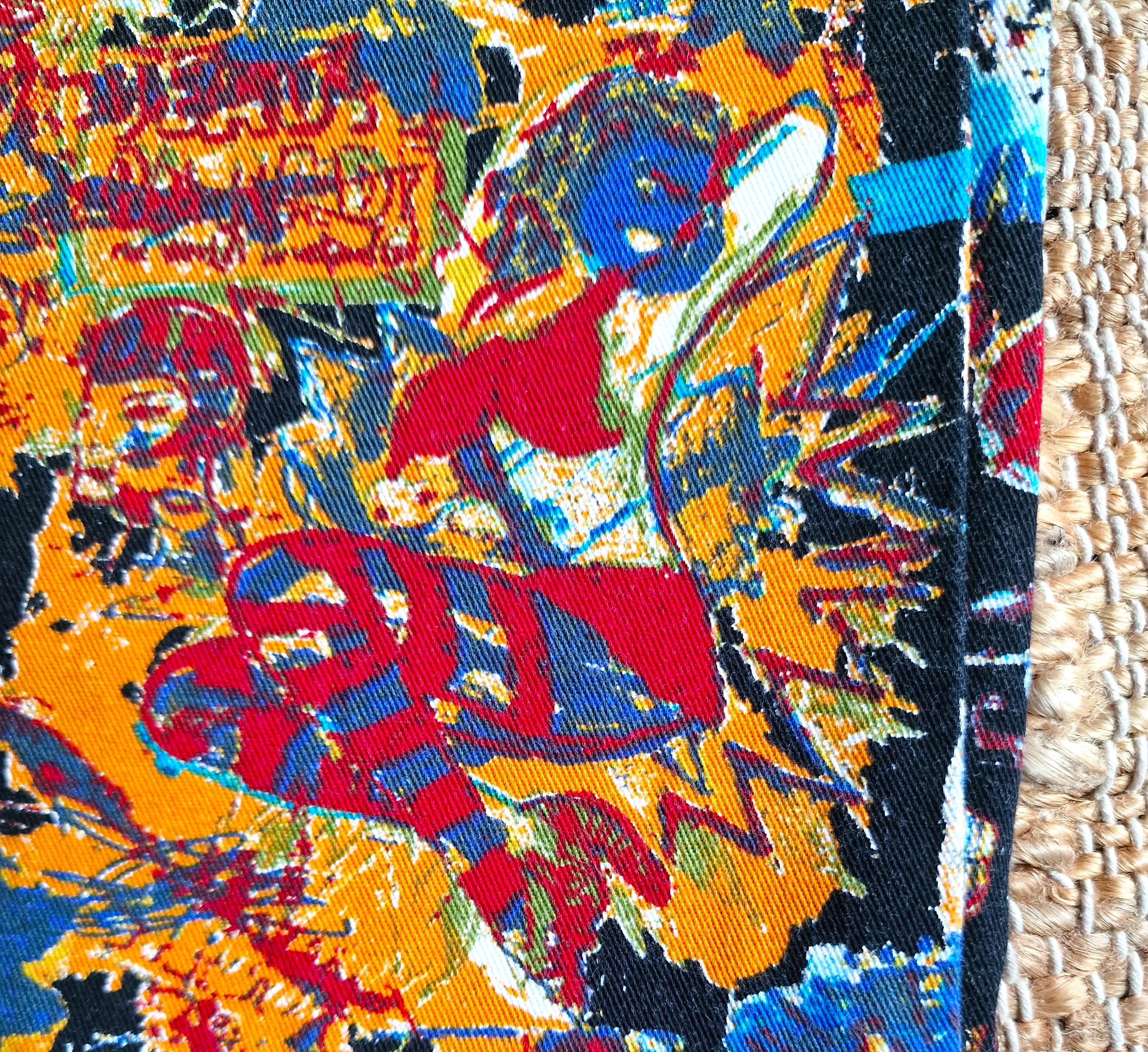 Jean Paul Gaultier Jean-Michel Basquiat Painting Art JPG Jeans pour hommes et femmes en vente 5
