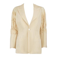 Jean Paul Gaultier Jean Paul Gaultier Femme Beige Lace Trim Blazer Size M