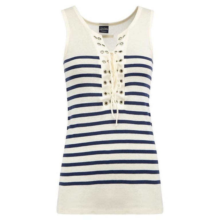 Jean Paul Gaultier Jean Paul Gaultier Matelot Ecru Striped Lace Up 