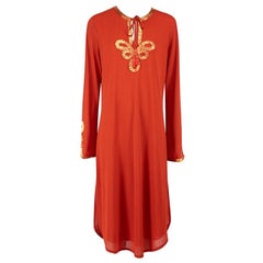 Jean Paul Gaultier Jean Paul Gaultier Soleil Burnt Orange Gold Accent Dress L