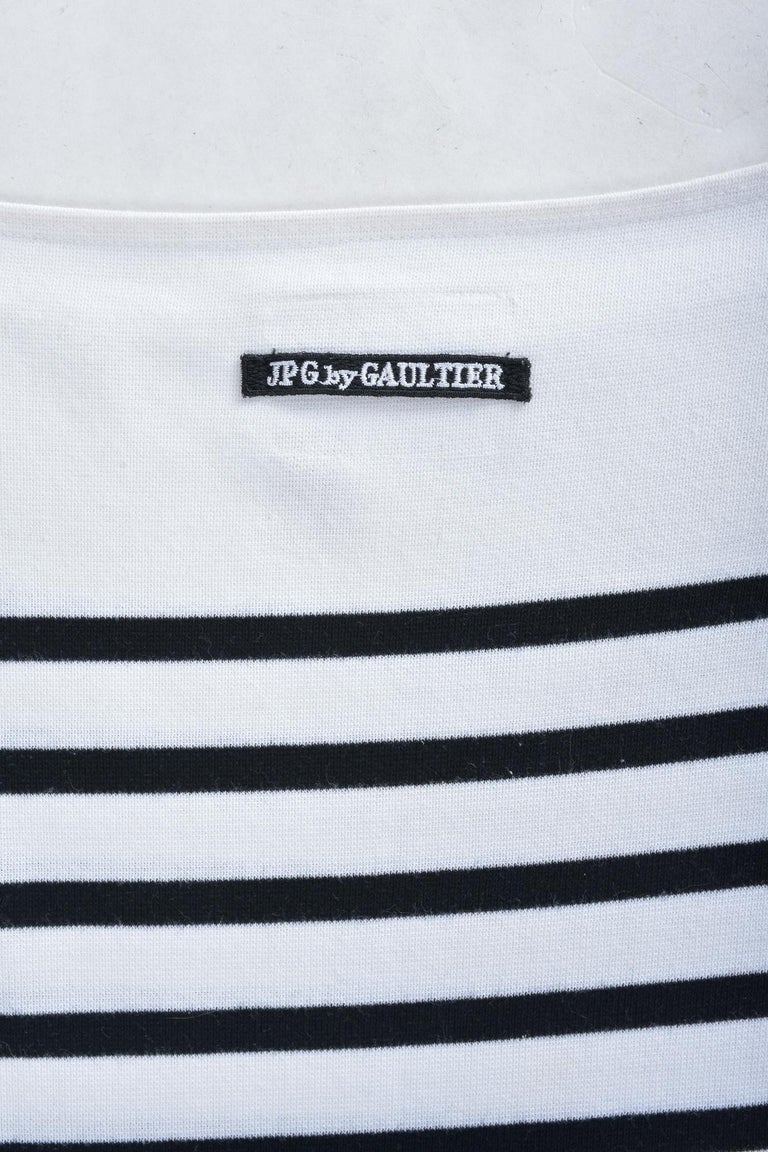 Women's or Men's Jean-Paul Gaultier Jean's Cotton Navy Marinière Dress - France Circa 1990/1994 For Sale