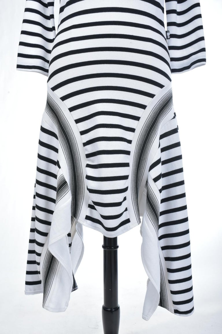 Jean-Paul Gaultier Jean's Cotton Navy Marinière Dress - France Circa 1990/1994 For Sale 4