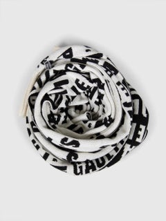 Jean Paul Gaultier Sciarpa con logo in lana bianca e nera di Jean Paul Gaultier