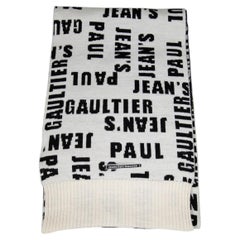 Jean Paul Gaultier Sciarpa con logo in lana bianca e nera di Jean Paul Gaultier