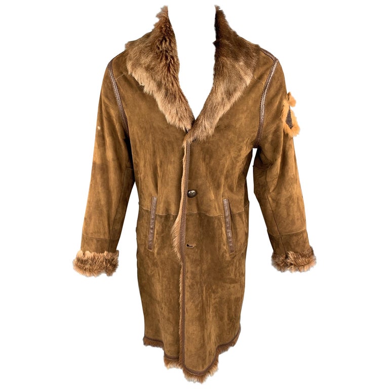 JEAN PAUL GAULTIER JEANS Size 40 Brown Fur and Suede Bull Patch Coat at  1stDibs