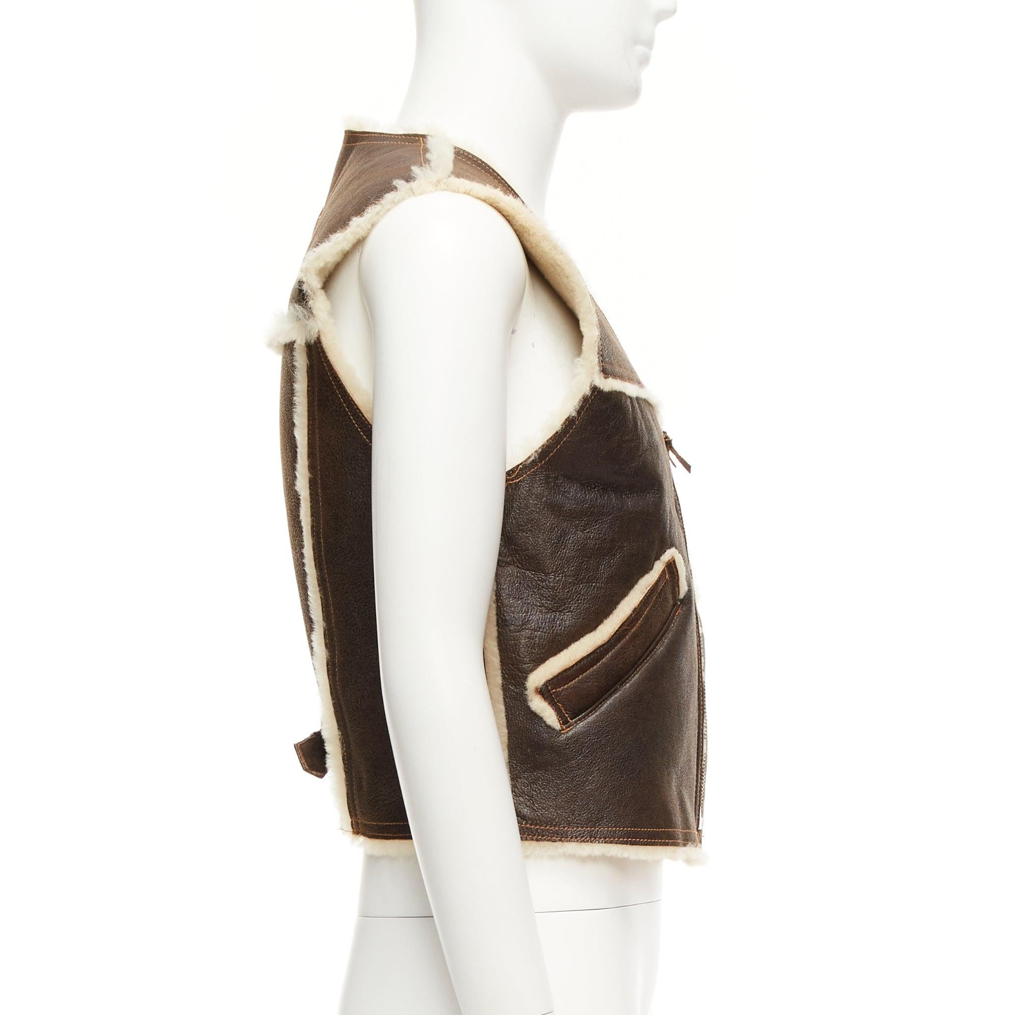JEAN Paul Gaultier Jeans Giacca vintage in shearling con logo e zip FR42 XXS In condizioni ottime in vendita a Hong Kong, NT