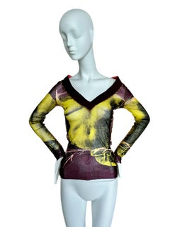 JEAN PAUL GAULTIER JPG 1999 Vintage Venus de Milo print long sleeve mesh top