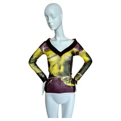 JEAN PAUL GAULTIER JPG 1999 Vintage Venus de Milo print long sleeve mesh top