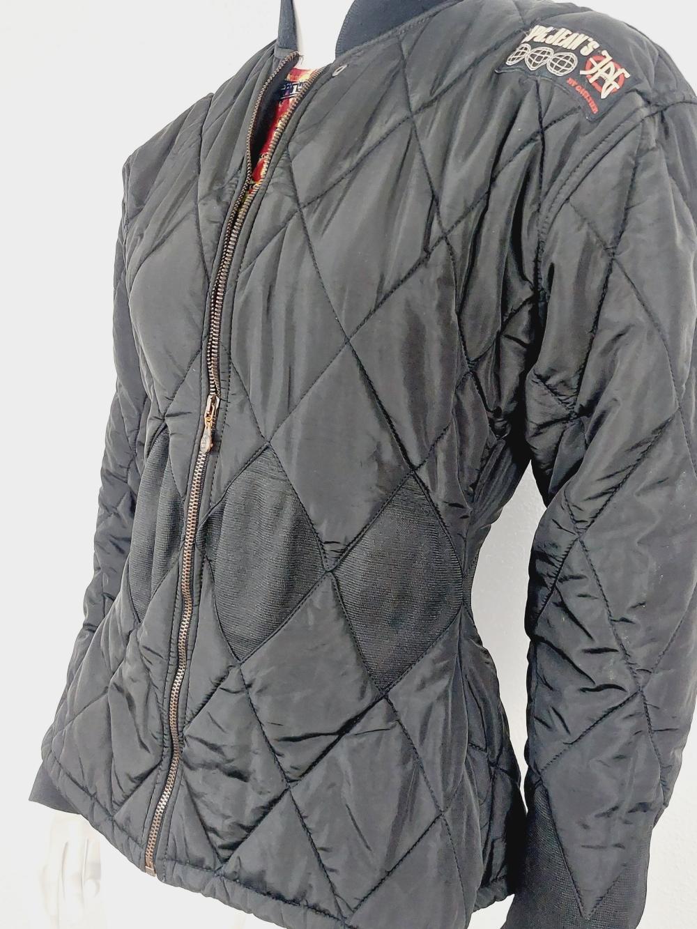 Jean Paul Gaultier JPG Black Bomber Fly Quilted Pilot Wasp Tab Waist Jacket For Sale 6