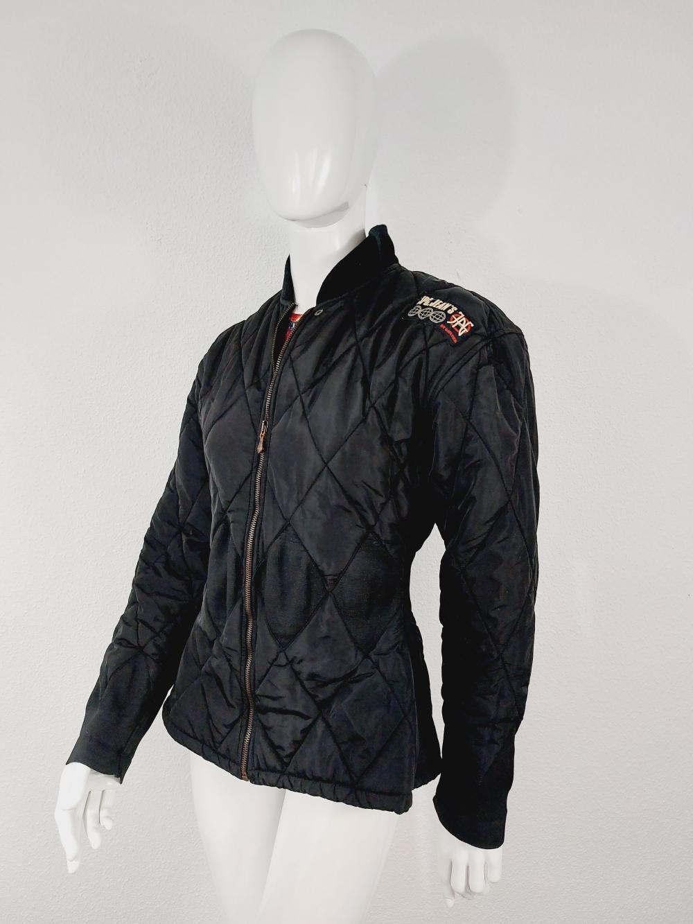 Jean Paul Gaultier JPG Black Bomber Fly Quilted Pilot Wasp Tab Waist Jacket For Sale 4