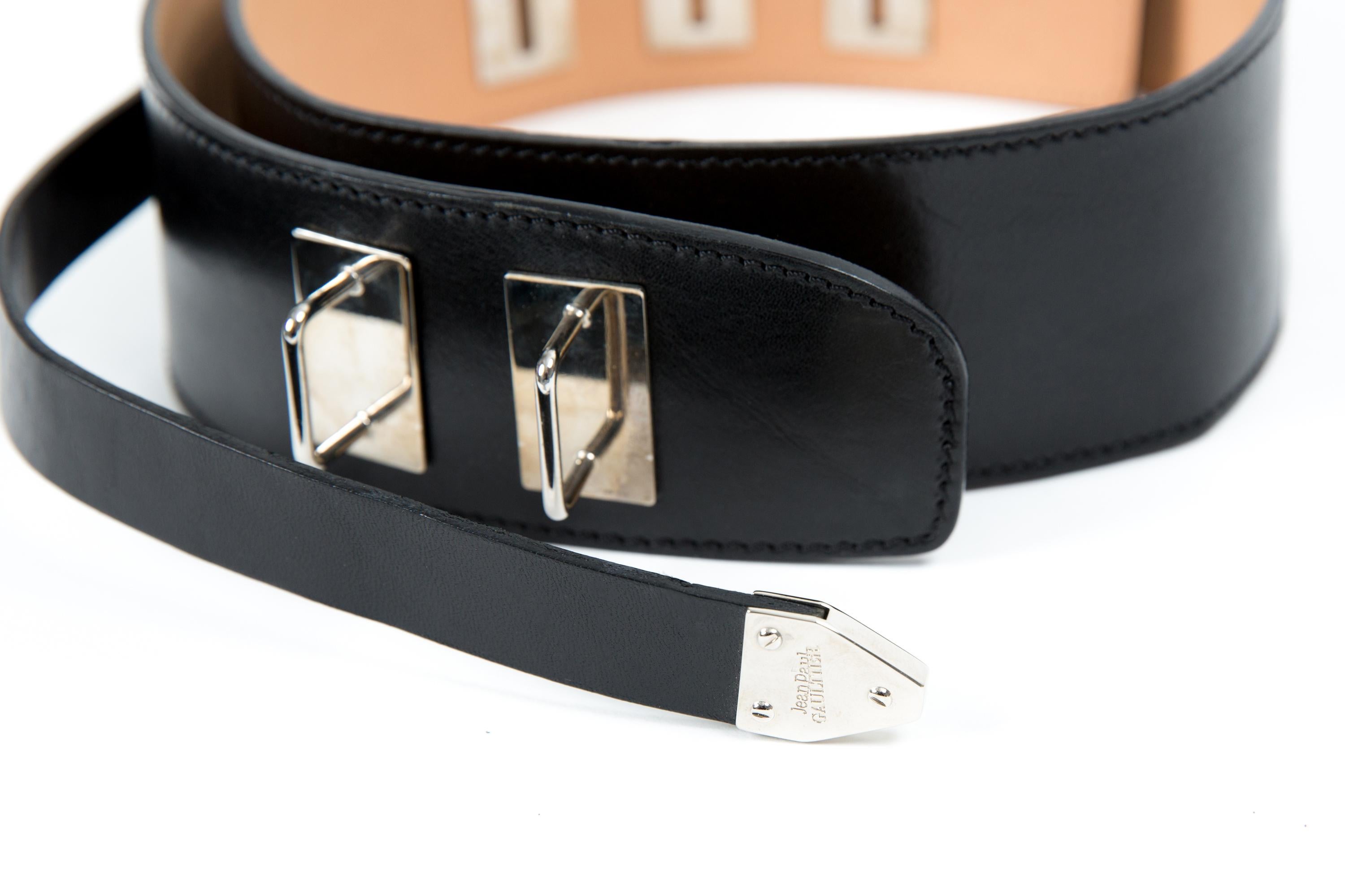 Jean Paul Gaultier JPG Black Leather Corset Belt In Good Condition For Sale In Paris, FR