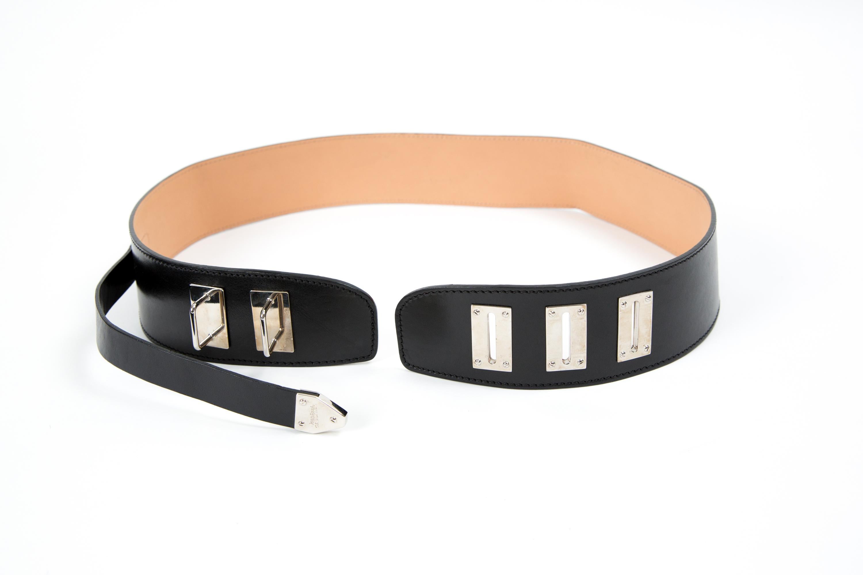 Jean Paul Gaultier JPG Black Leather Corset Belt For Sale 1