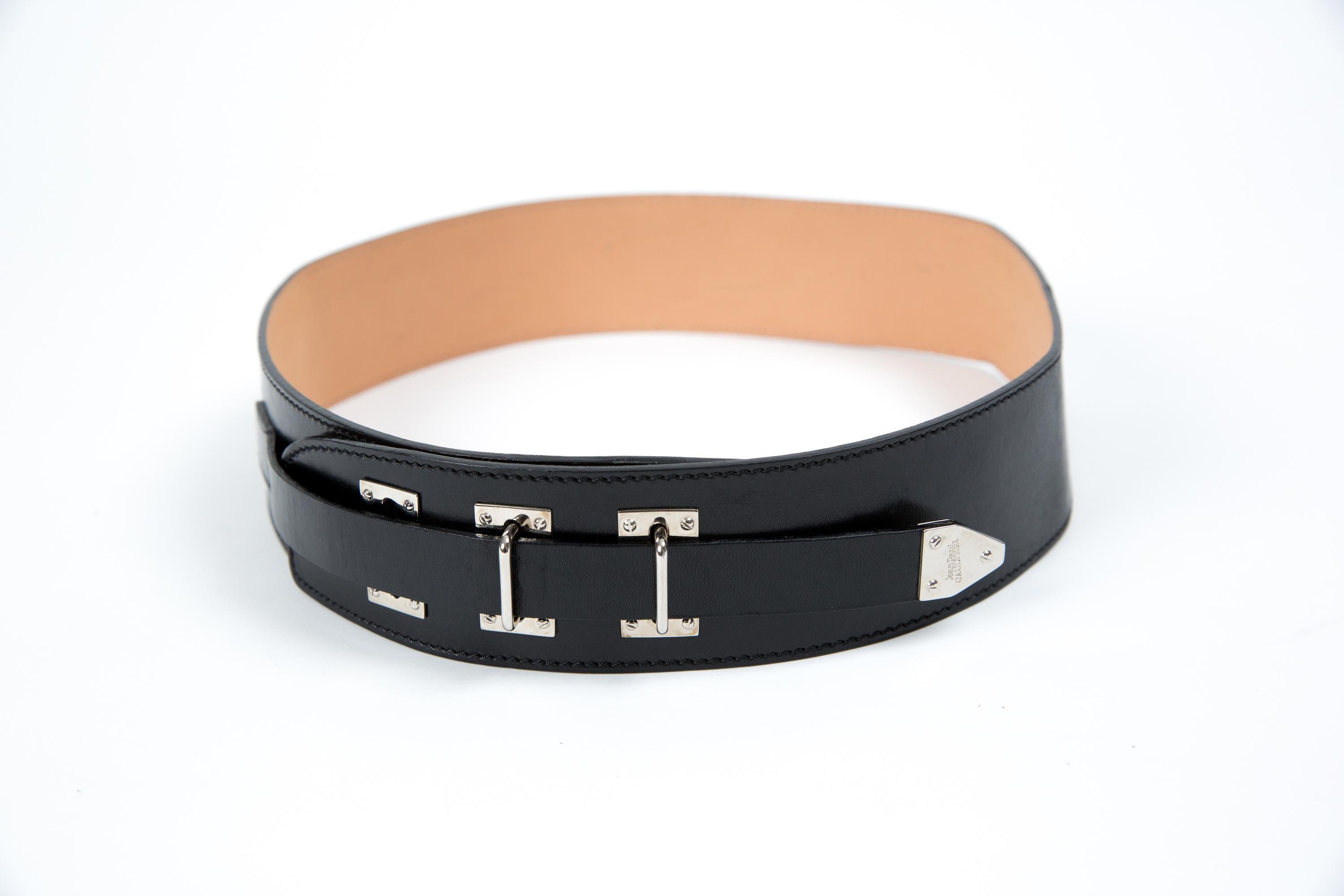 Jean Paul Gaultier JPG Black Leather Corset Belt For Sale 2