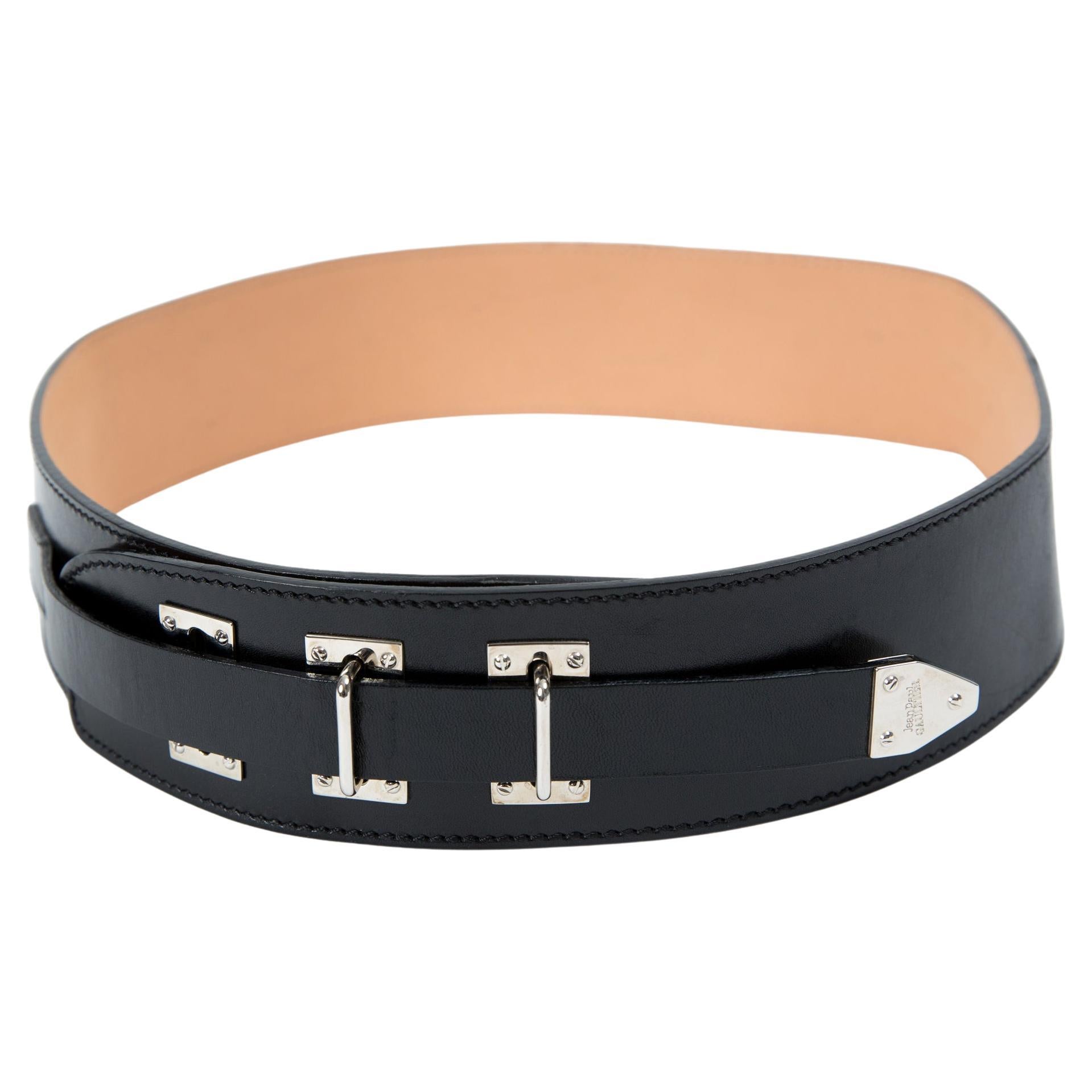 Jean Paul Gaultier JPG Black Leather Corset Belt For Sale