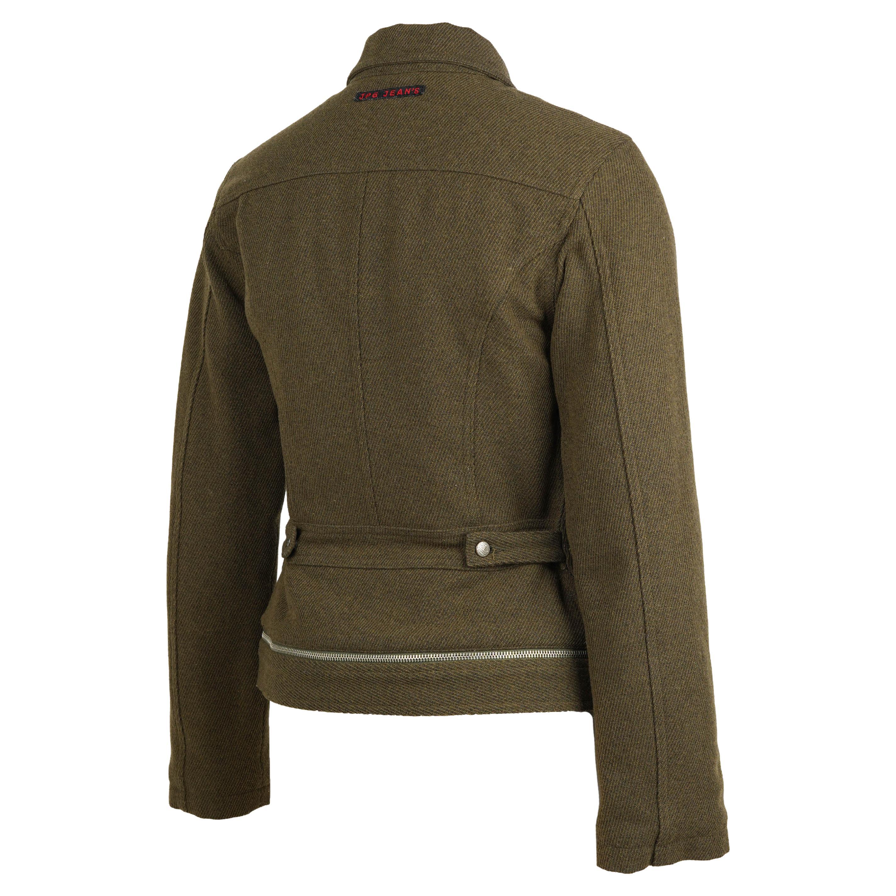 Donna Jean Paul Gaultier JPG Jean’s Olive Wool Moto Jacket, Made in Italy – 1990s in vendita