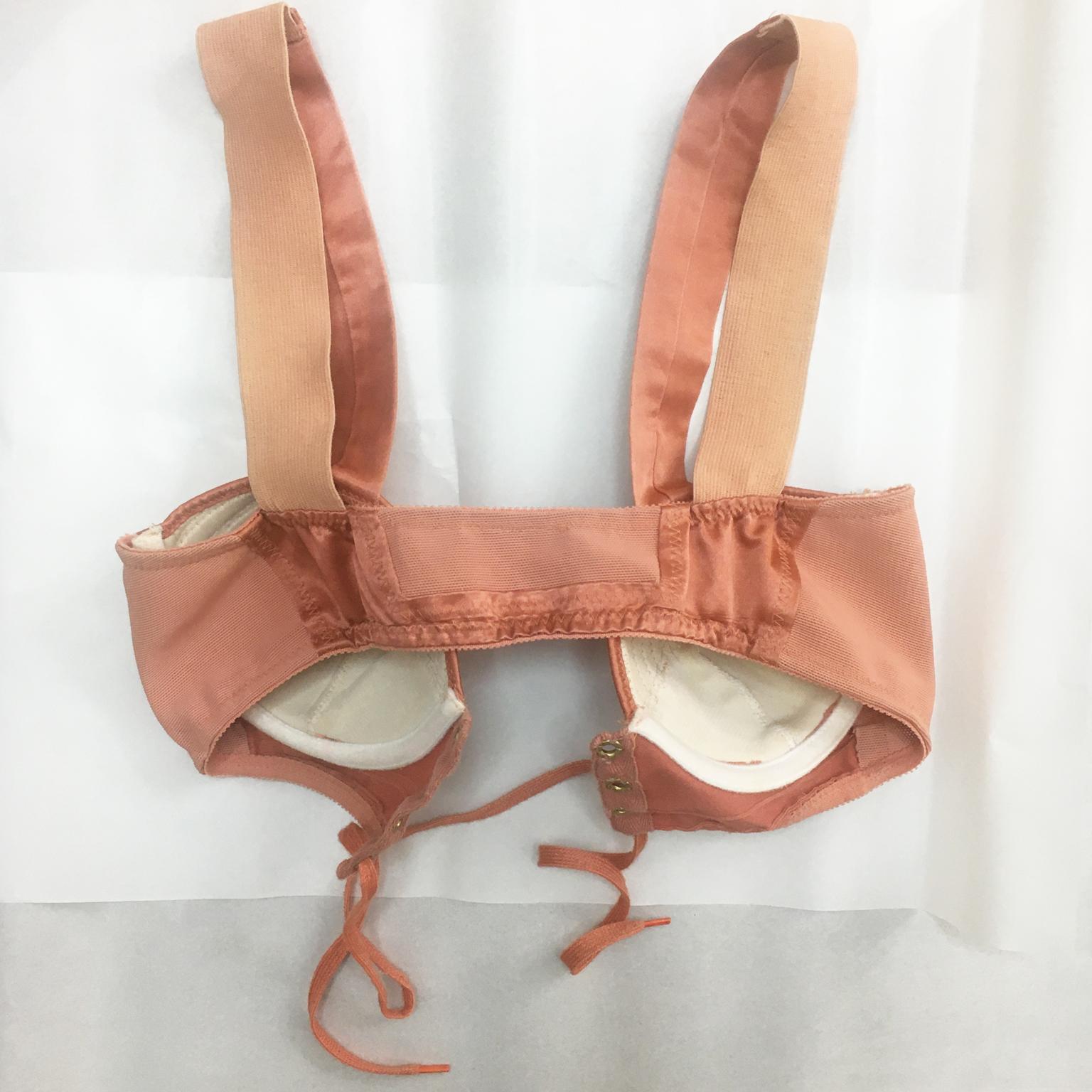 Brown Jean Paul Gaultier JPG Peach Bustier Bra Corset Top 1980's For Sale