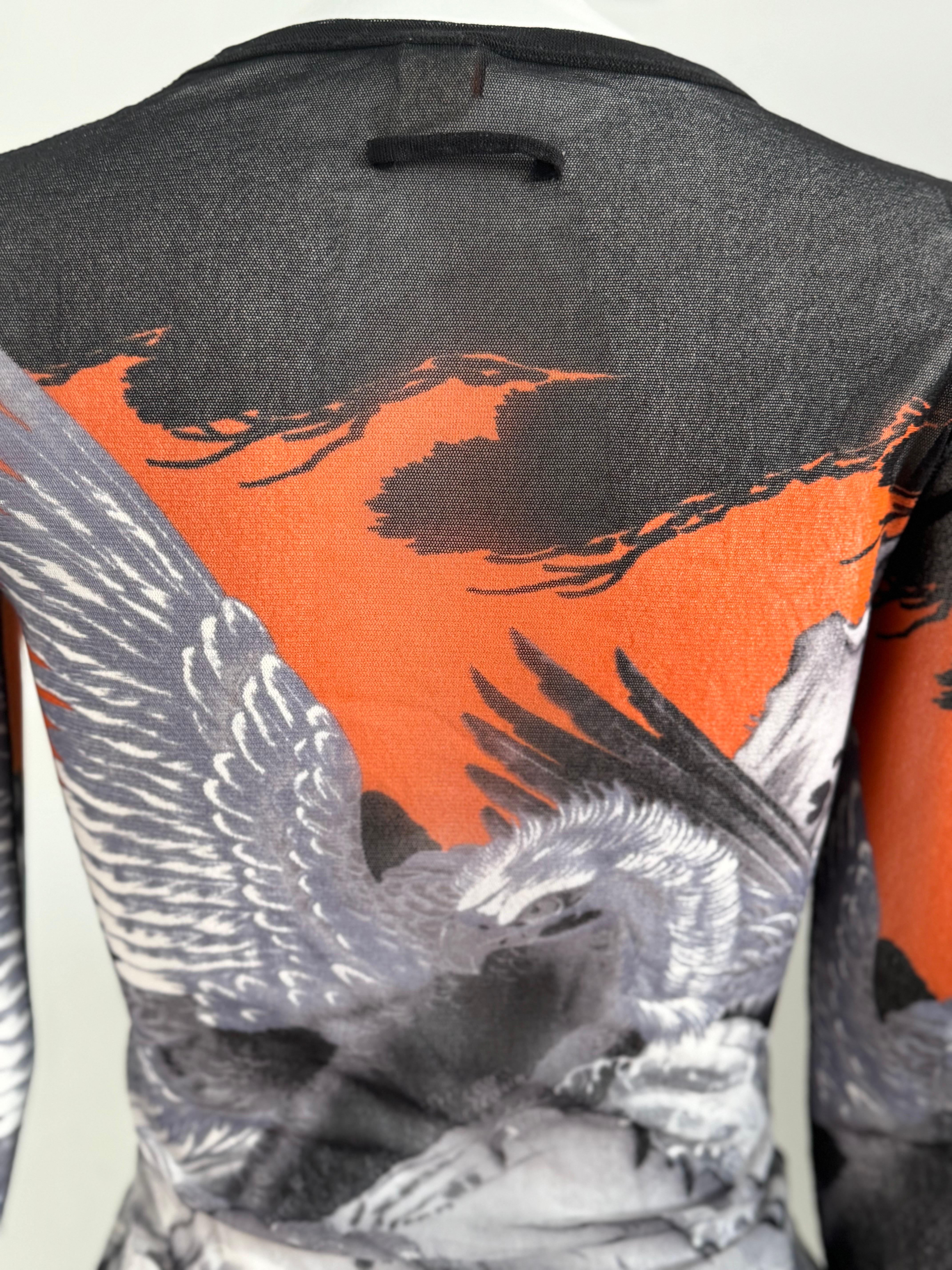 Jean Paul Gaultier JPG Soleil Mesh Eagle Tatoo Top For Sale 2