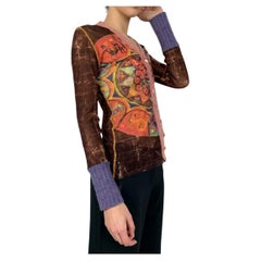 Used  Jean Paul Gaultier JPG Zodiac Astrology Horoscope Tattoo Mesh Top Shirt Tee