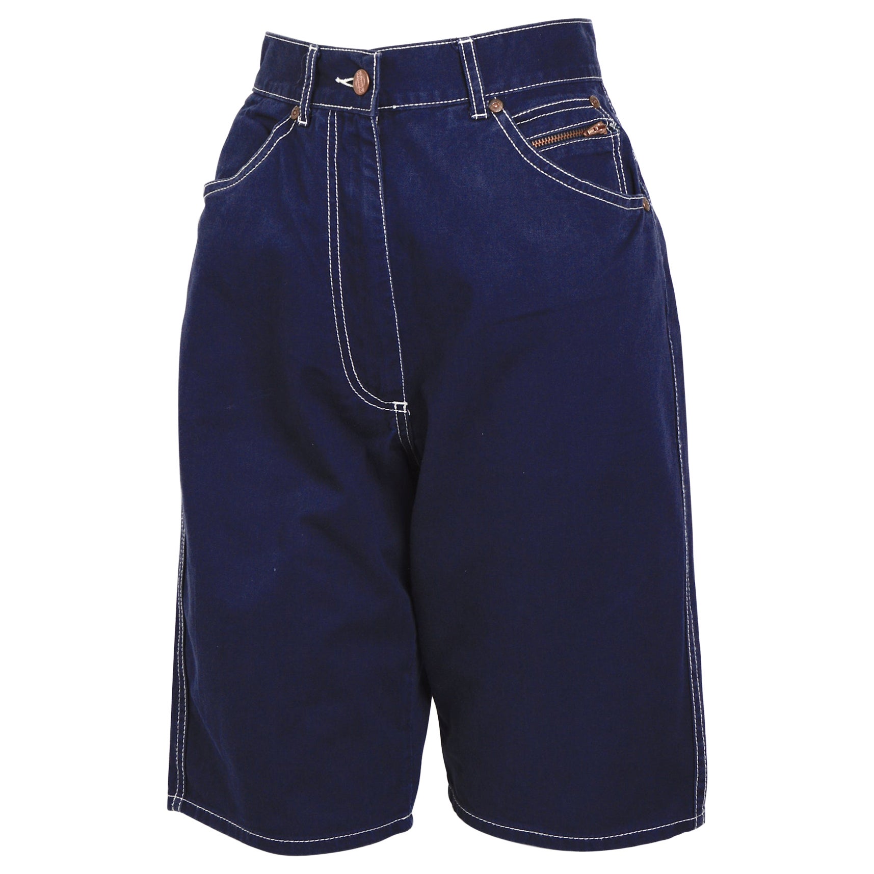 Jean Paul Gaultier Junior Vaqueros bermudas vintage de algodón azul de los años 80