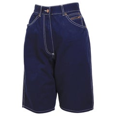 Jean Paul Gaultier Junior Junior 1980 vintage bleu coton jeans bermuda