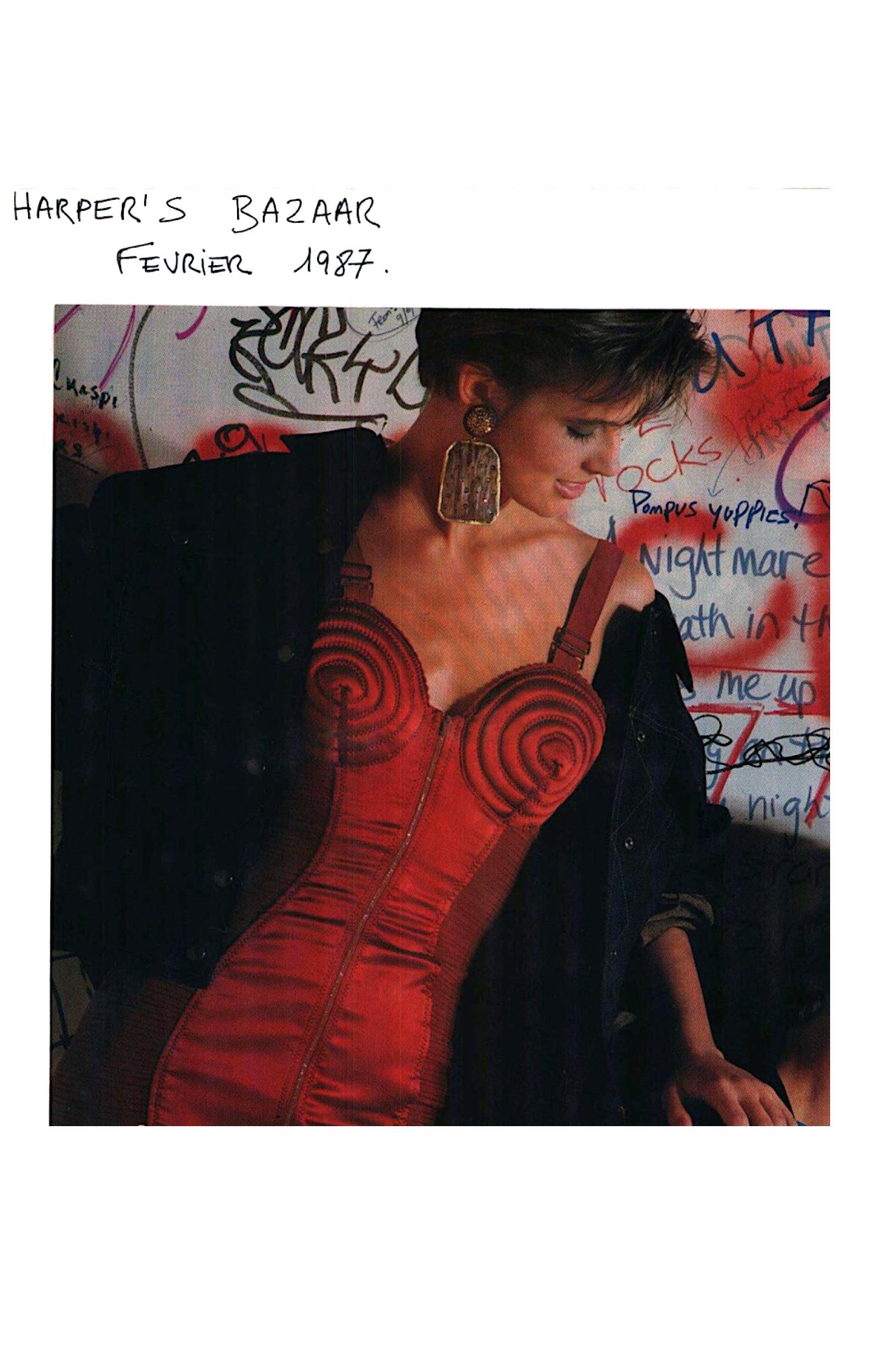 Jean-Paul Gaultier junior 1989 iconic black cone corset bodycon dress 8