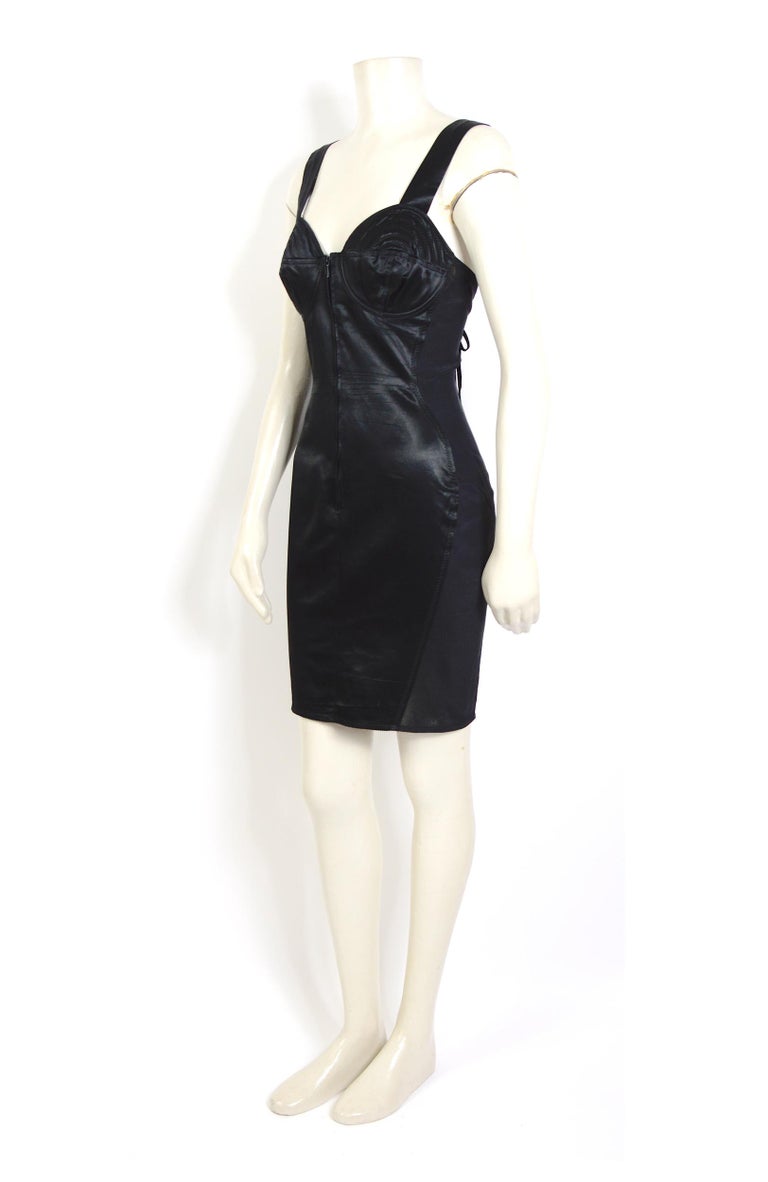 Jean-Paul Gaultier junior 1989 iconic black cone corset bodycon dress ...