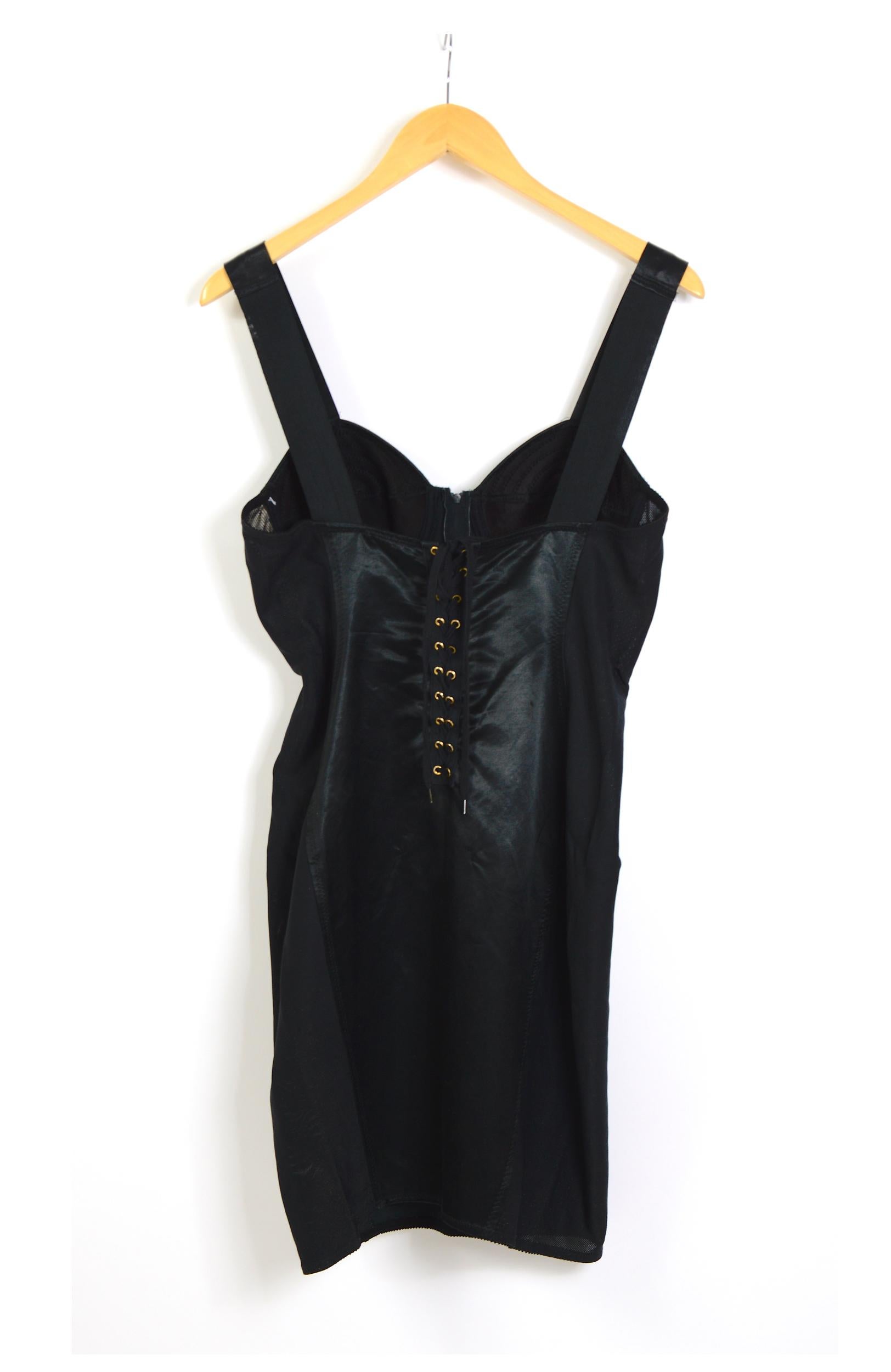 Jean-Paul Gaultier junior 1989 iconic black cone corset bodycon dress 1