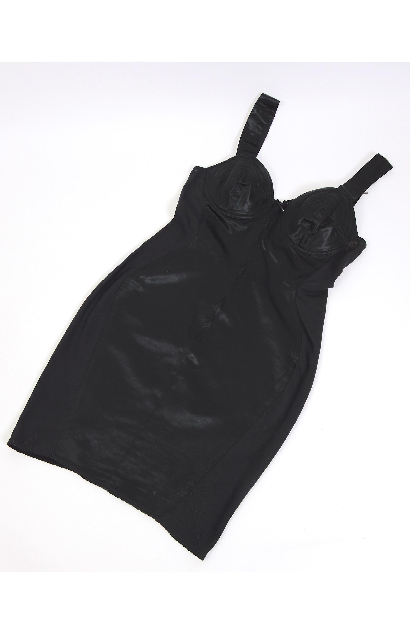 Jean-Paul Gaultier junior 1989 iconic black cone corset bodycon dress 2