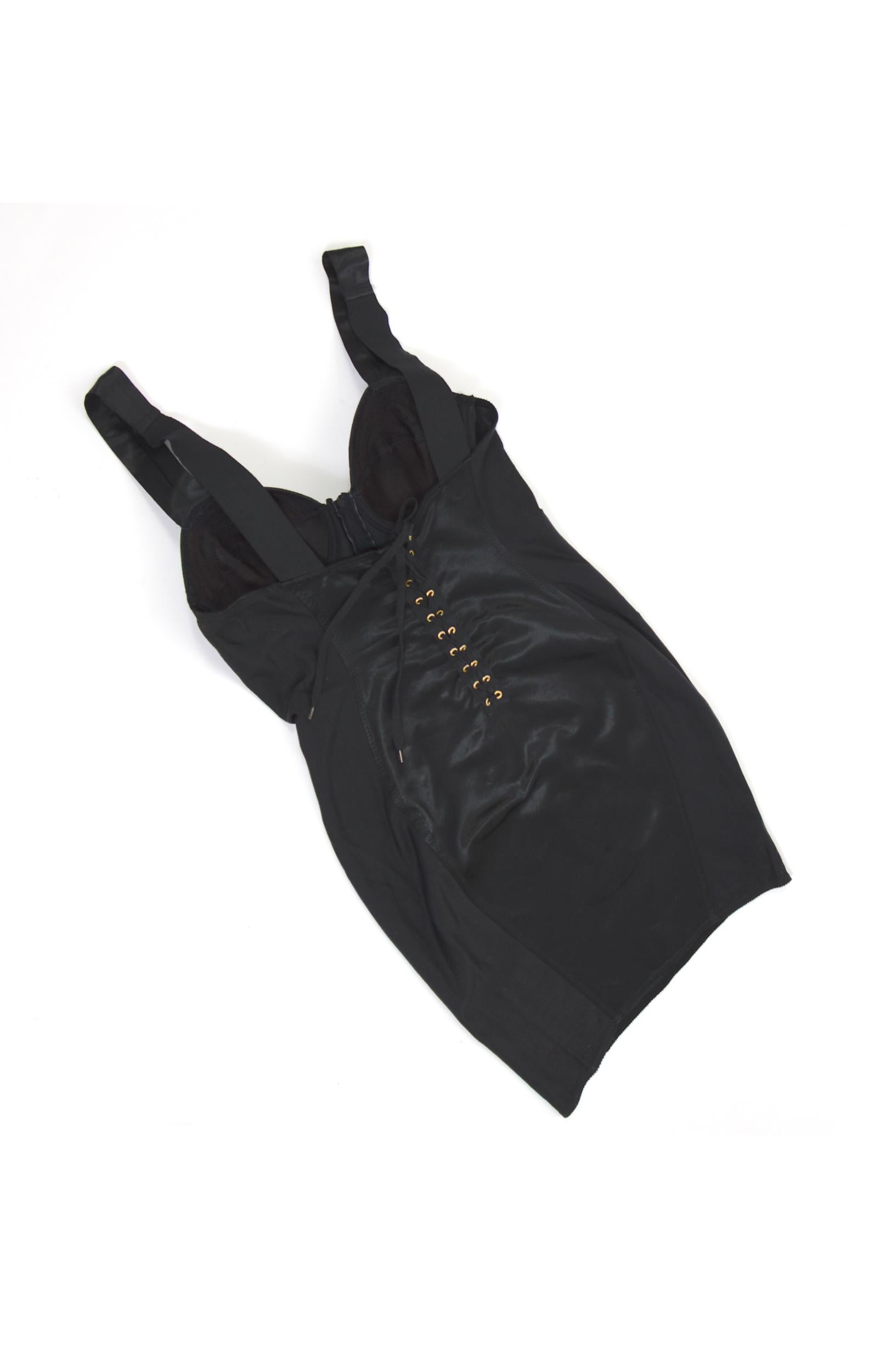Jean-Paul Gaultier junior 1989 iconic black cone corset bodycon dress 3