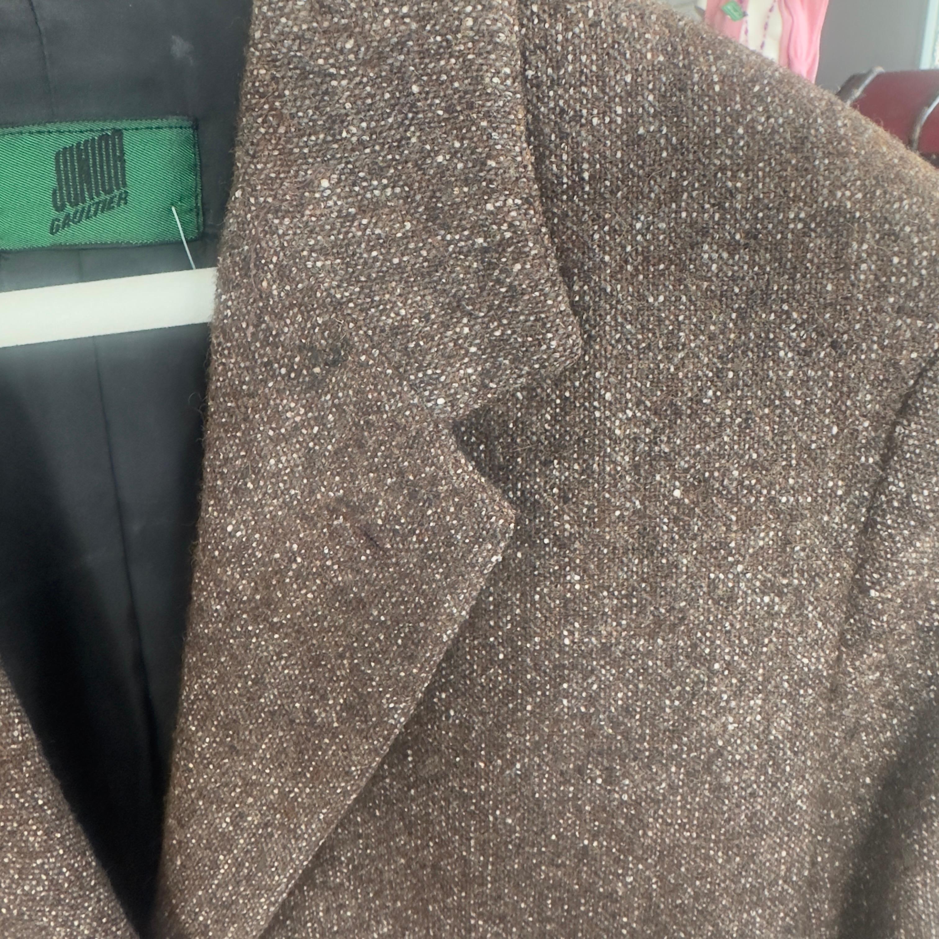 Jean Paul Gaultier 'Junior Gaultier' Blazer de lana marrón - Sastrería Vintage en venta 3