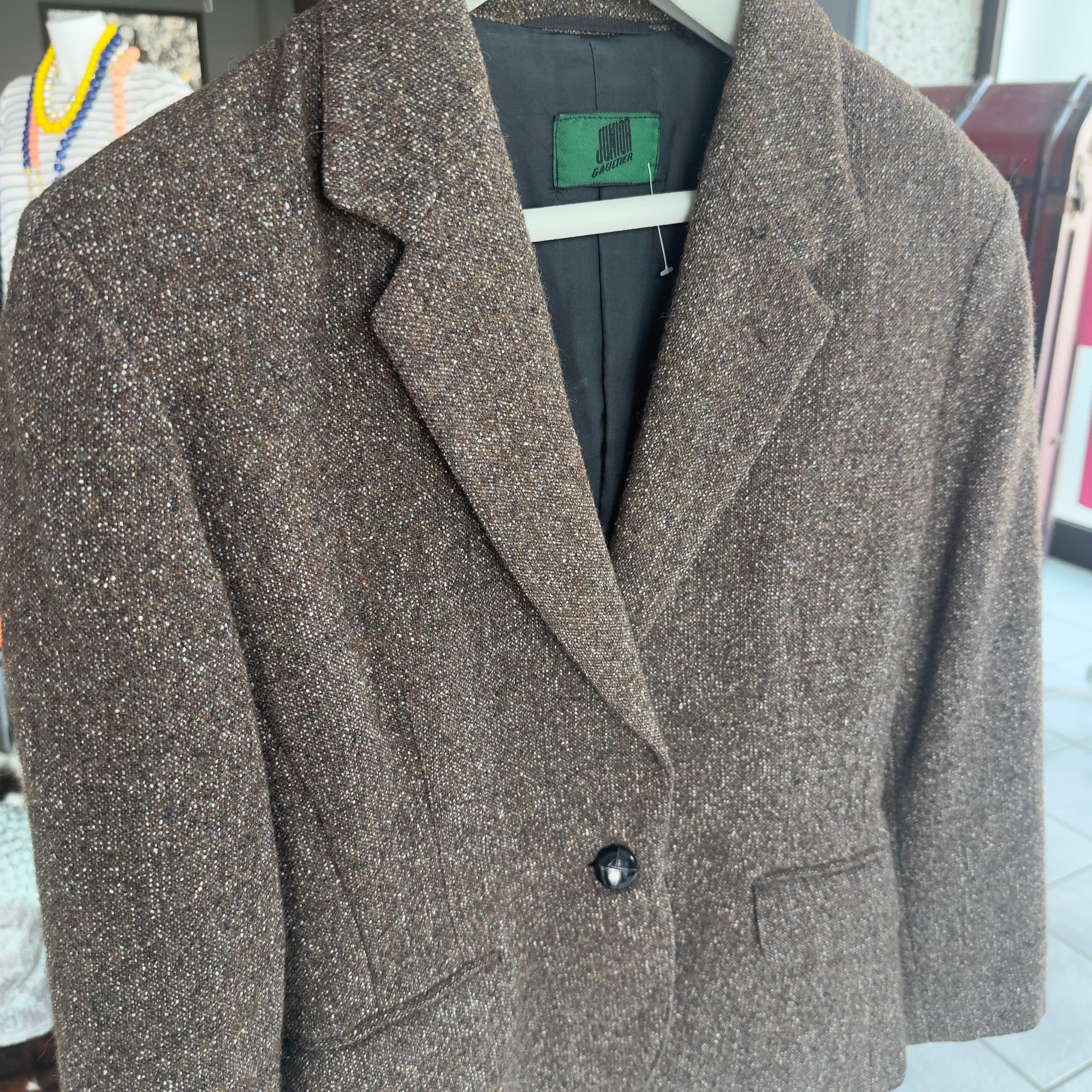 Jean Paul Gaultier 'Junior Gaultier' Blazer de lana marrón - Sastrería Vintage en venta 4