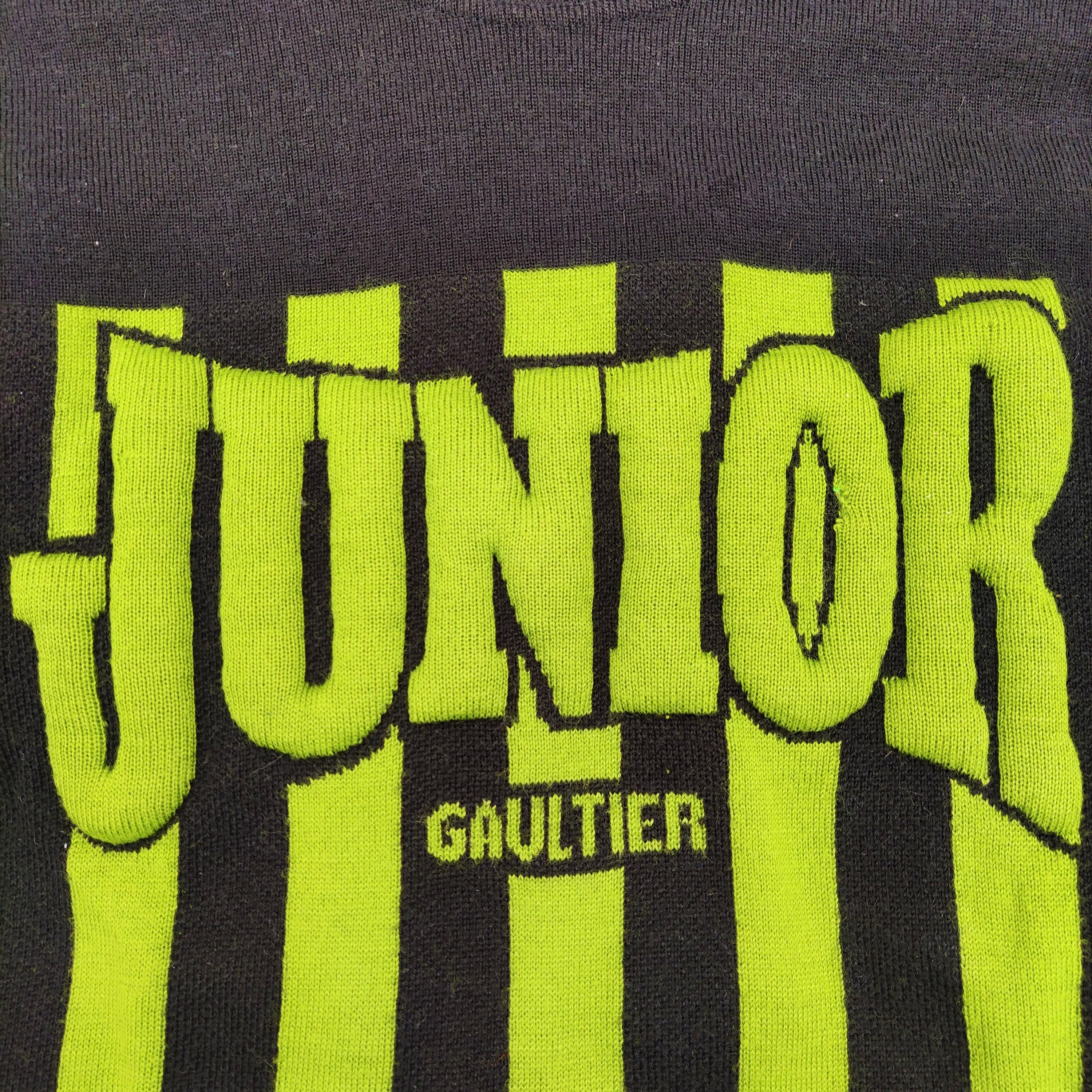 Black Jean Paul Gaultier Junior Logo Text Striped Vintage 1994 Sweater Pullover For Sale