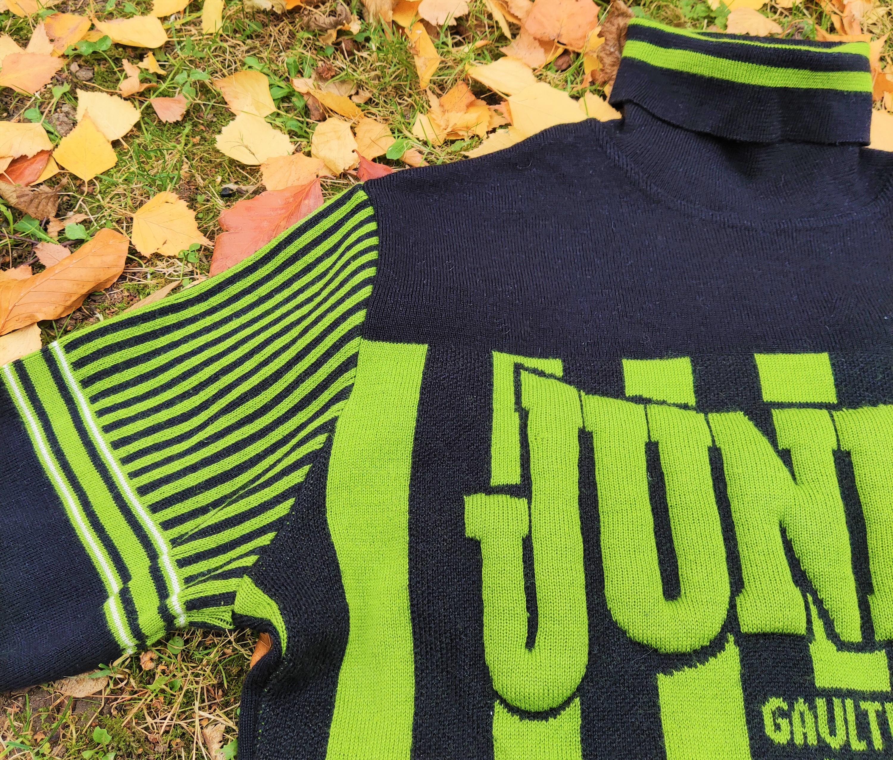 Jean Paul Gaultier Junior Logo Text Striped Vintage 1994 Sweater Pullover In Excellent Condition For Sale In PARIS, FR