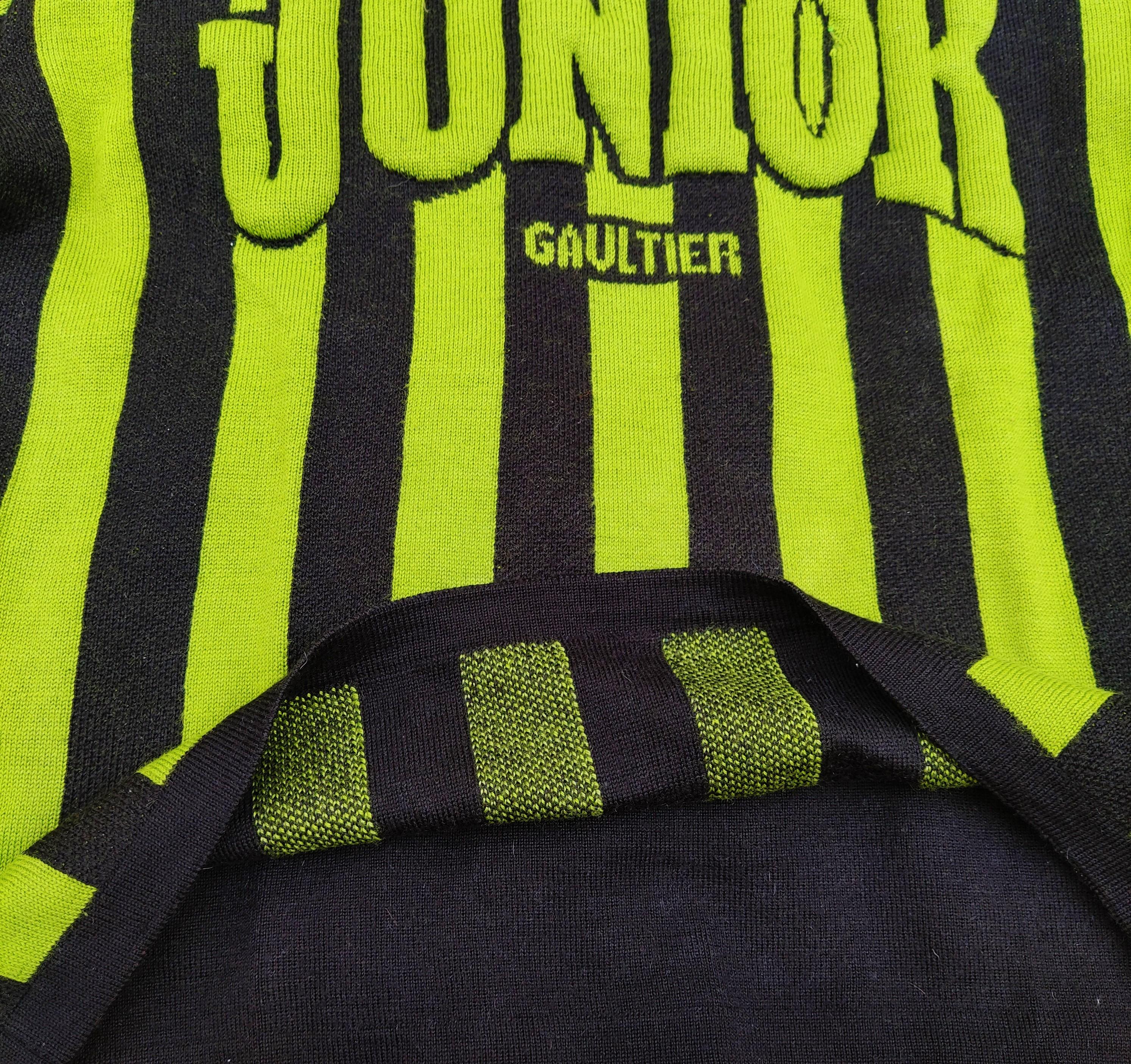 Men's Jean Paul Gaultier Junior Logo Text Striped Vintage 1994 Sweater Pullover For Sale