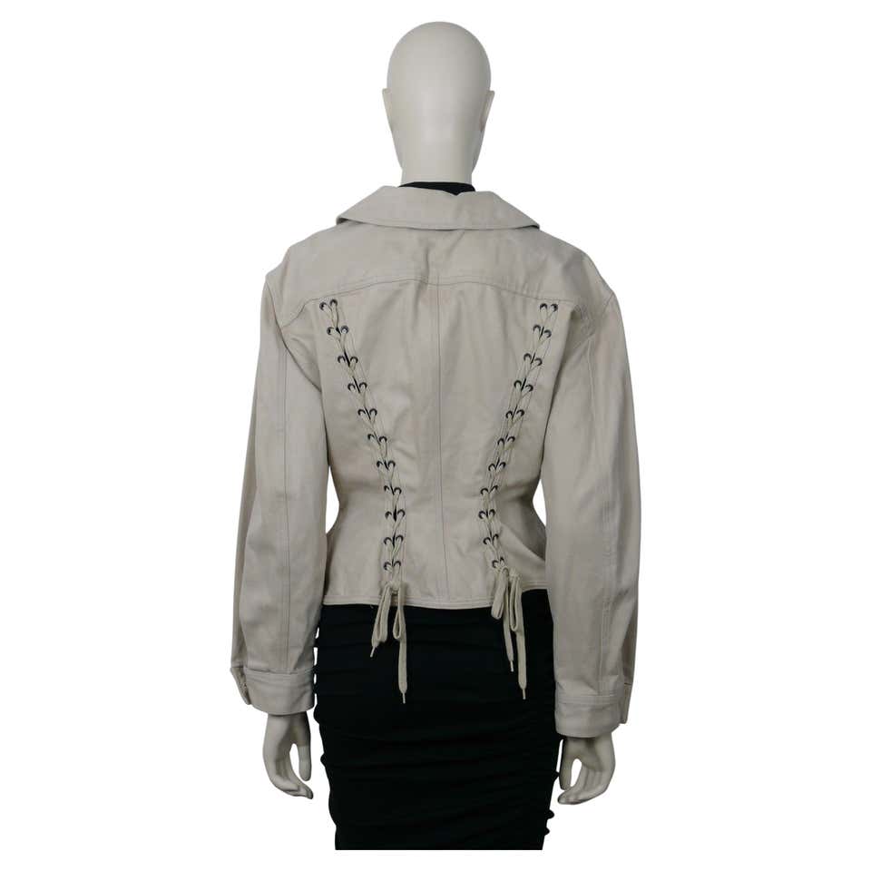 Jean Paul Gaultier Vintage Iconic Face Jacquard Denim Vest at 1stDibs ...