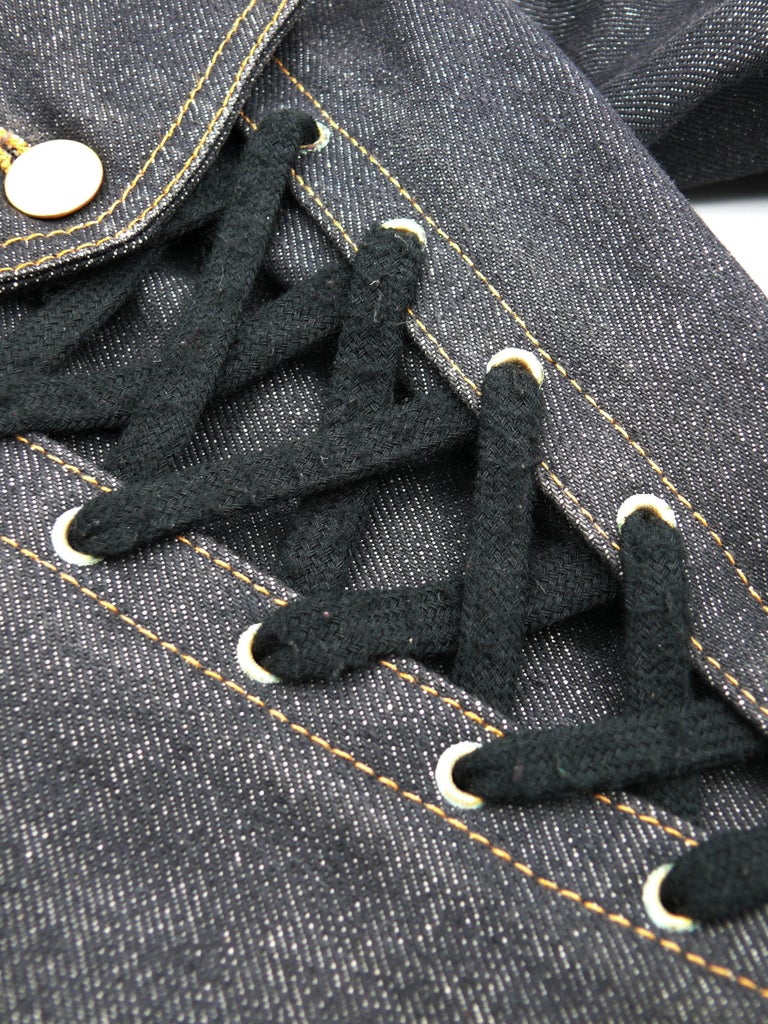 JEAN PAUL GAULTIER Junior Vintage Black Denim Iconic Corset