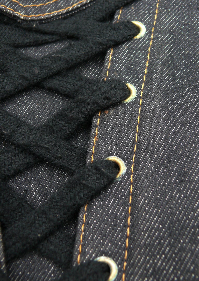 JEAN PAUL GAULTIER Junior Vintage Black Denim Iconic Corset